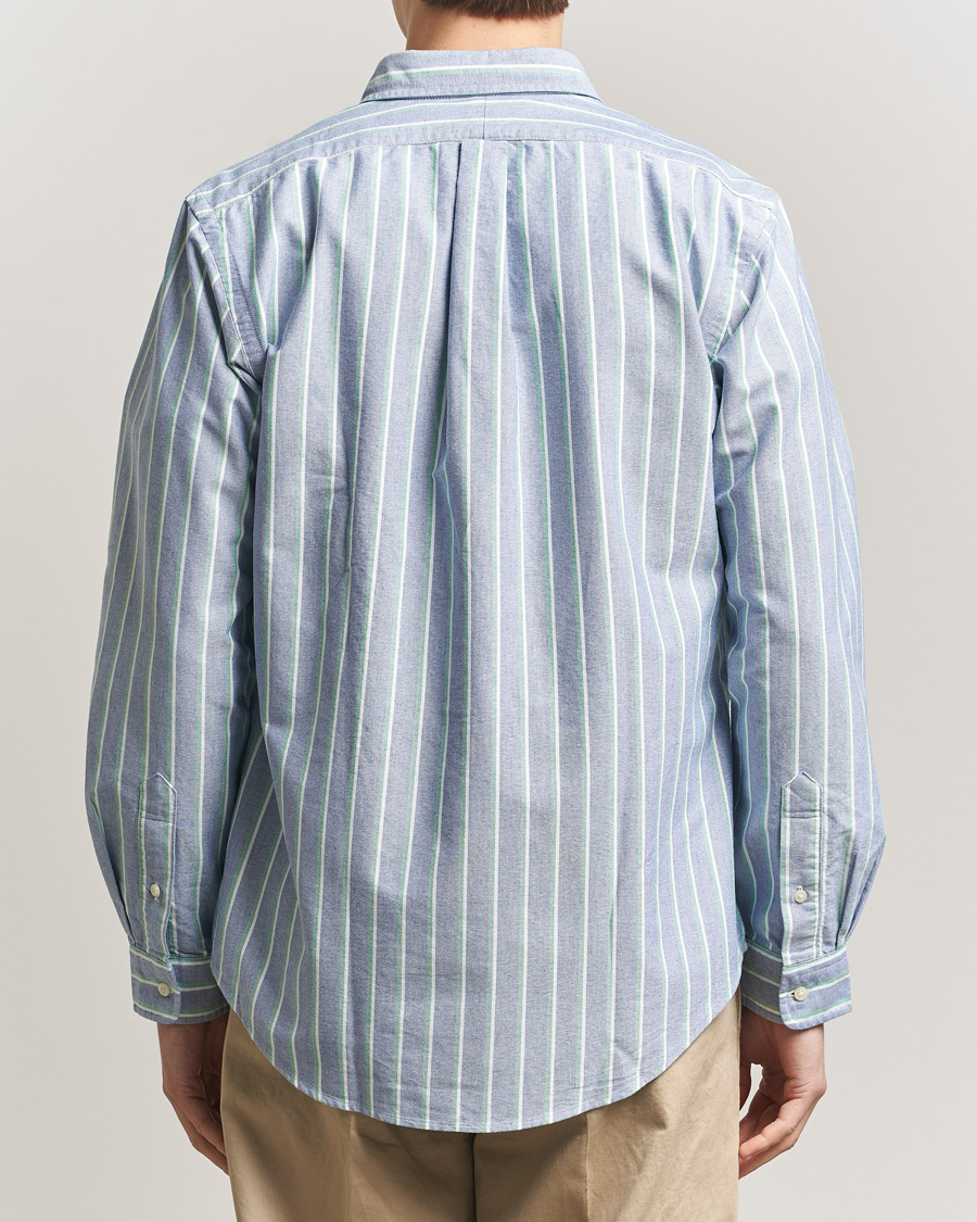 Herr | Skjortor | Polo Ralph Lauren | Custom Fit Striped Oxford Shirt Navy/Green/Multi