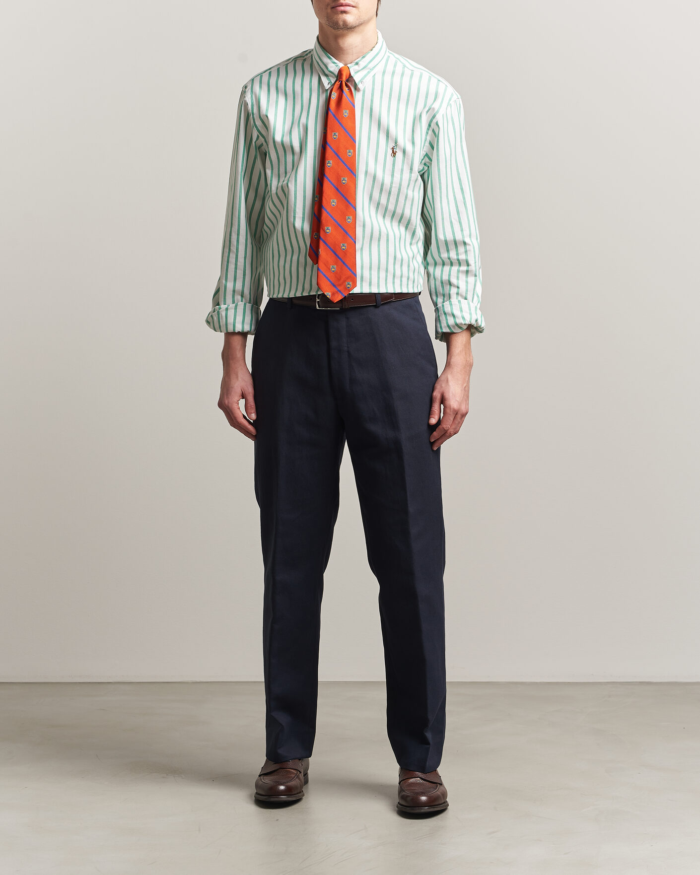Herr | Skjortor | Polo Ralph Lauren | Custom Fit Striped Oxford Shirt Green