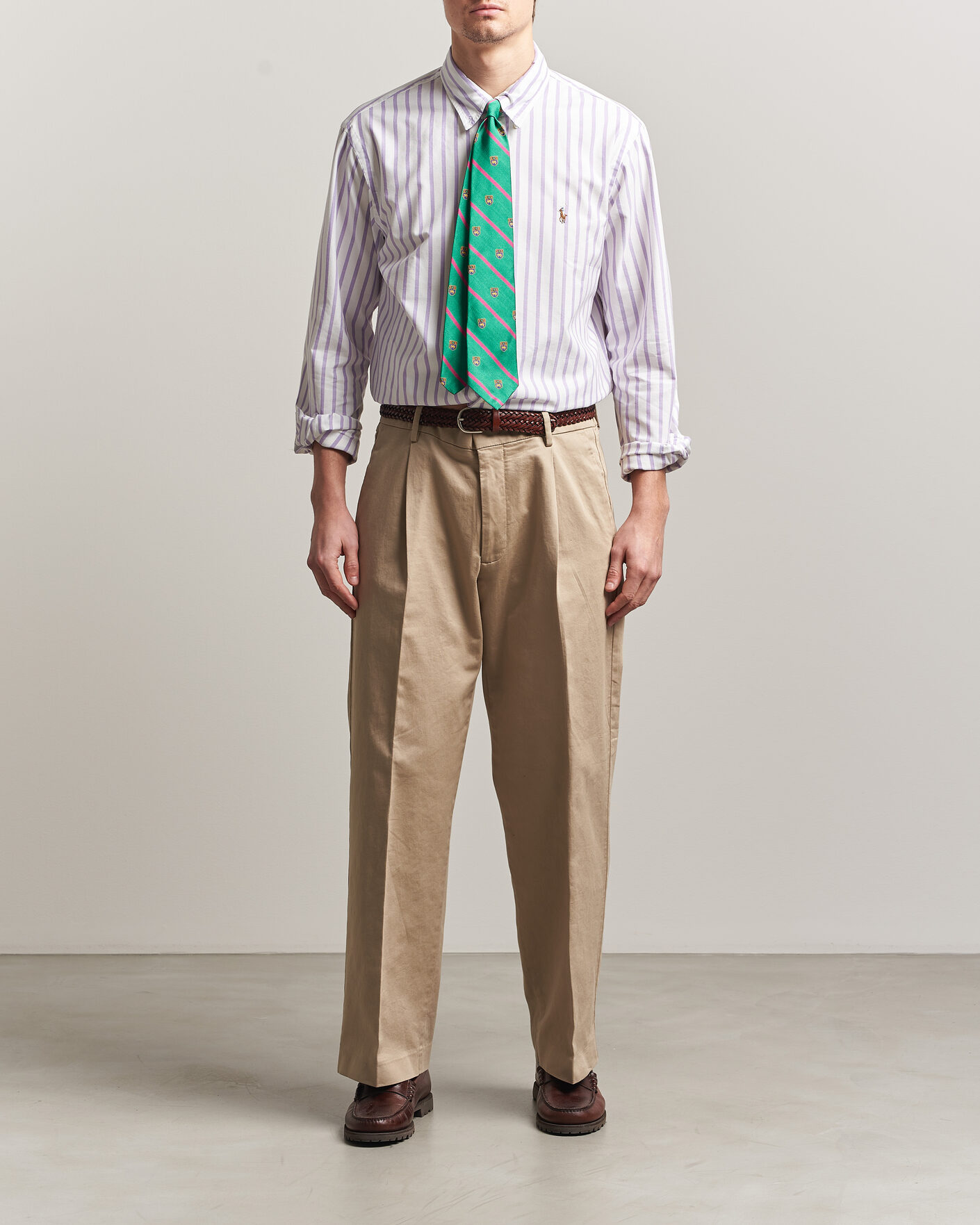 Herr | Skjortor | Polo Ralph Lauren | Custom Fit Striped Oxford Shirt Purple