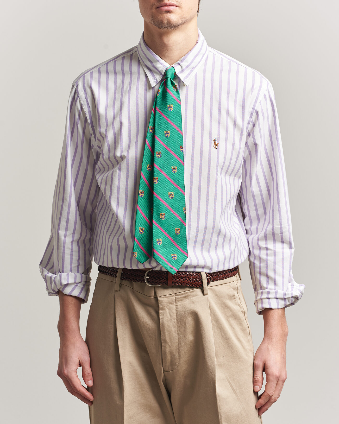 Herr | Skjortor | Polo Ralph Lauren | Custom Fit Striped Oxford Shirt Purple