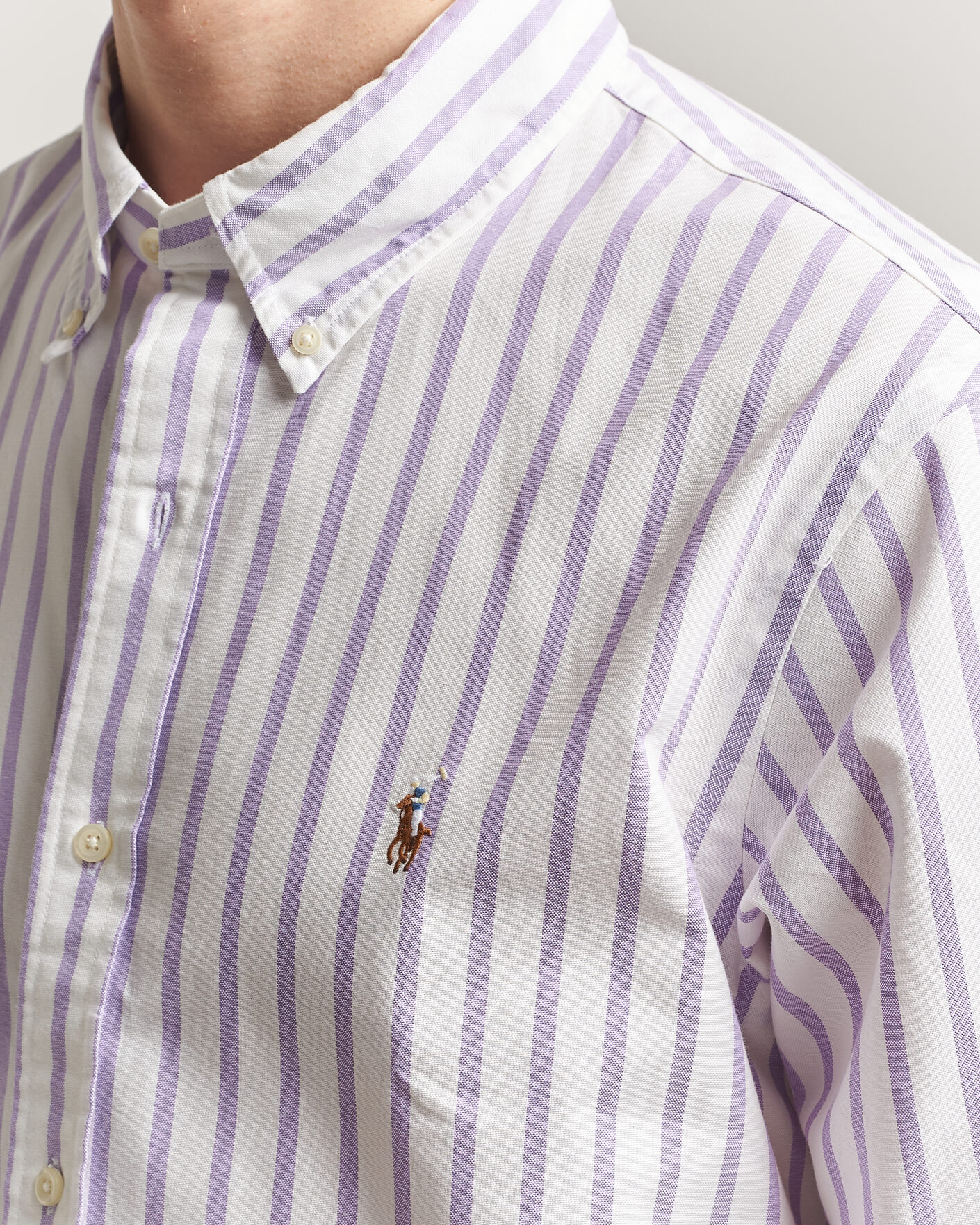 Herr | Skjortor | Polo Ralph Lauren | Custom Fit Striped Oxford Shirt Purple
