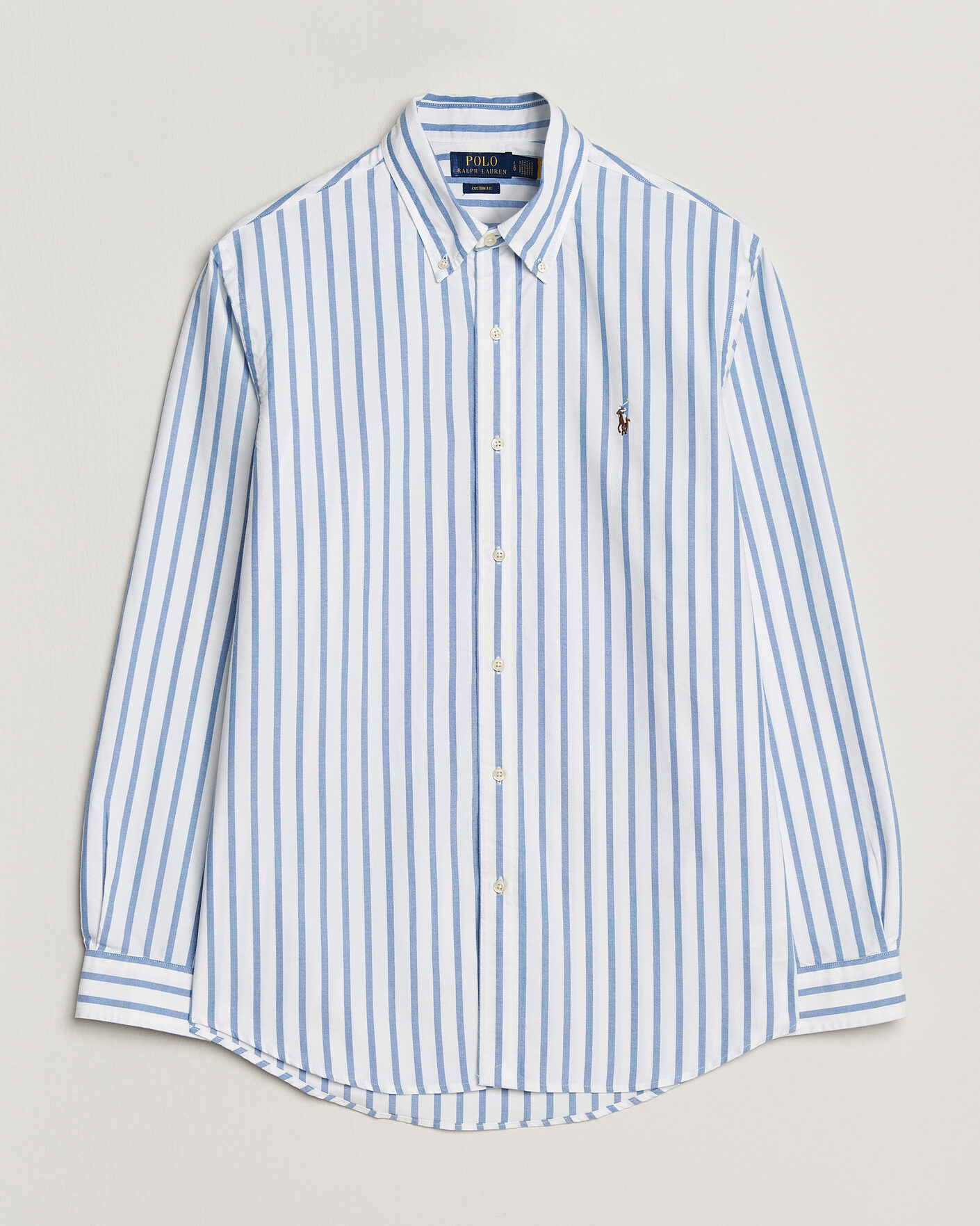 Herr | Skjortor | Polo Ralph Lauren | Custom Fit Striped Oxford Shirt Blue