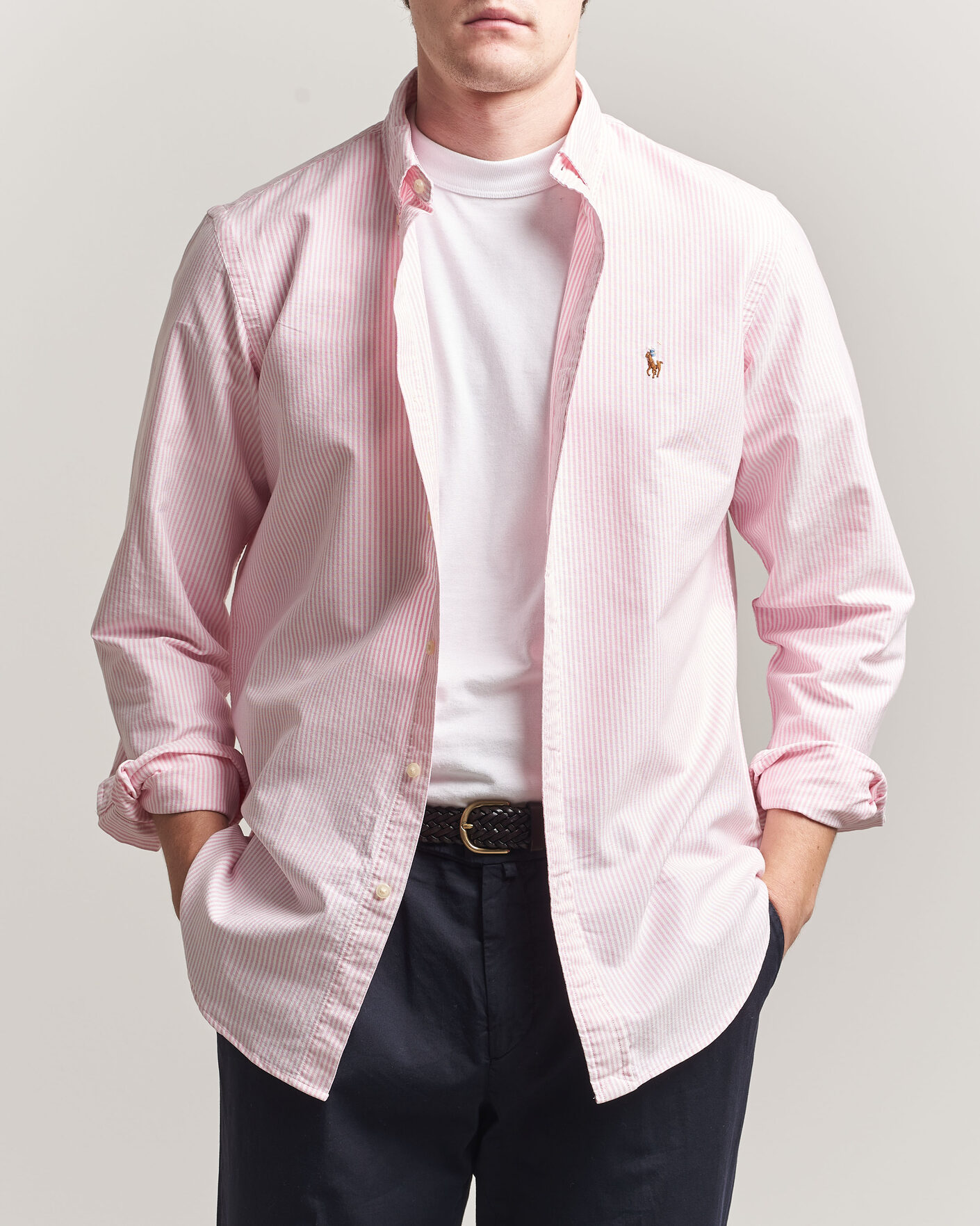Herr | Skjortor | Polo Ralph Lauren | Custom Fit Micro Striped Oxford Shirt Pink