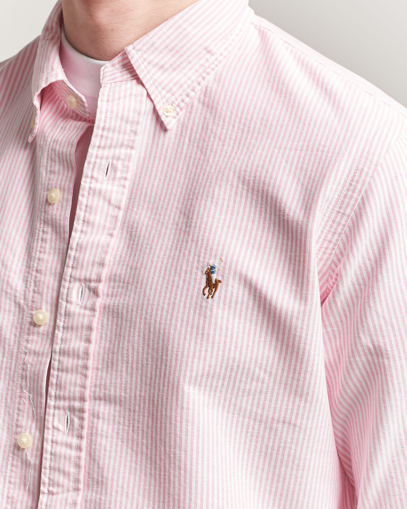 Herr | Skjortor | Polo Ralph Lauren | Custom Fit Micro Striped Oxford Shirt Pink