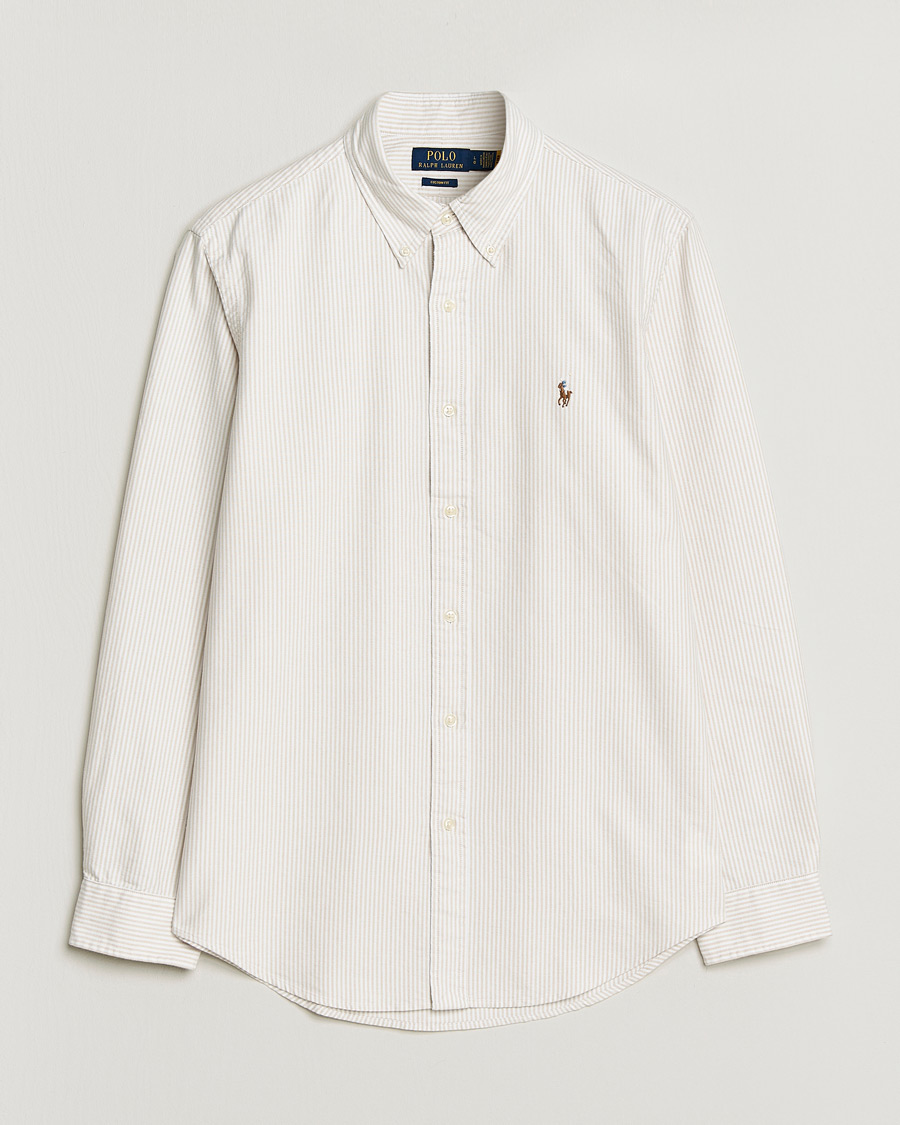 Herr | Skjortor | Polo Ralph Lauren | Custom Fit Micro Striped Oxford Shirt Beige