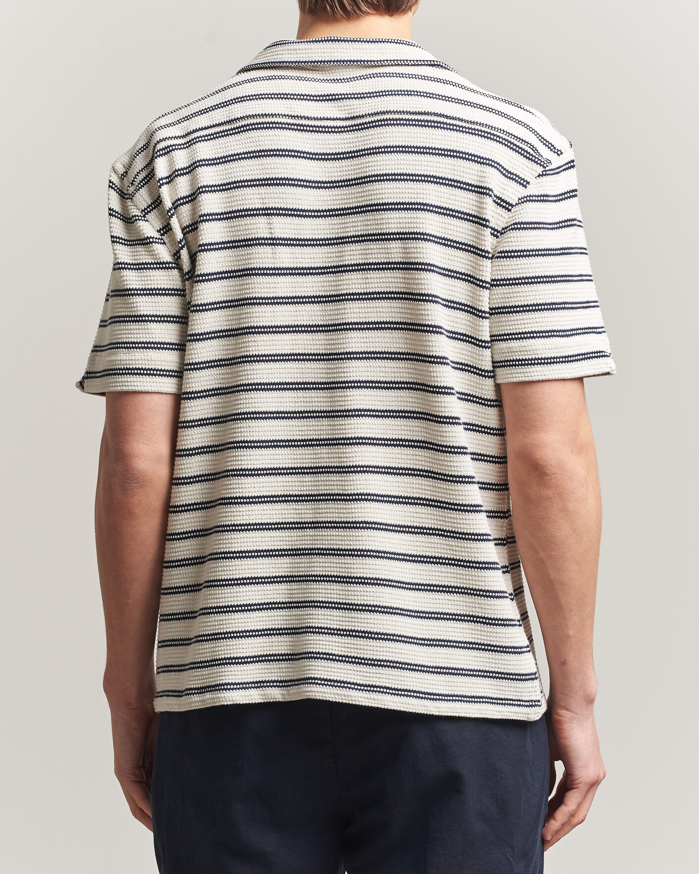 Herr | Skjortor | Polo Ralph Lauren | Knitted Camp Shirt Pale Cream/Newport Navy