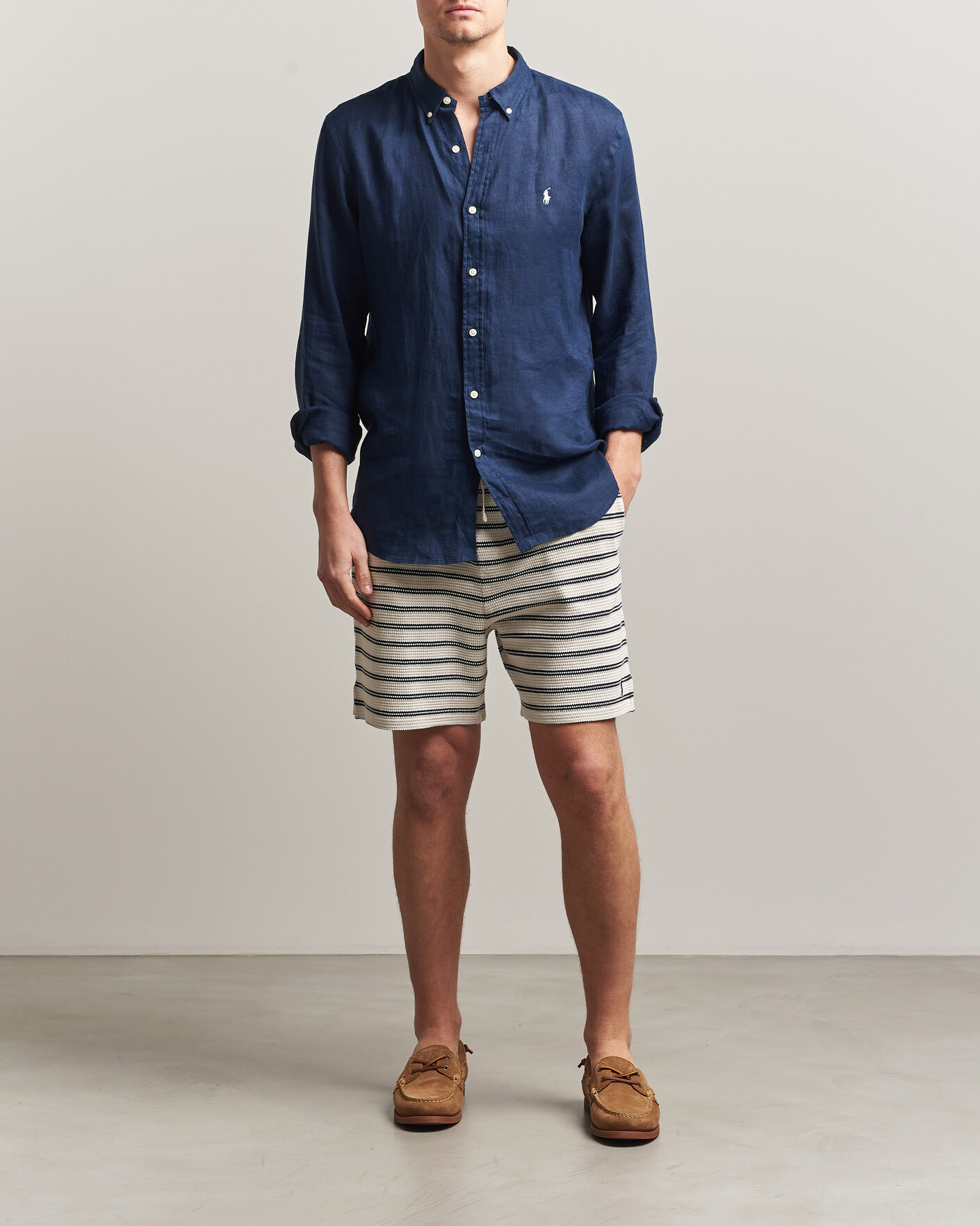 Herr | Shorts | Polo Ralph Lauren | Knitted Shorts Pale Cream/Newport Navy