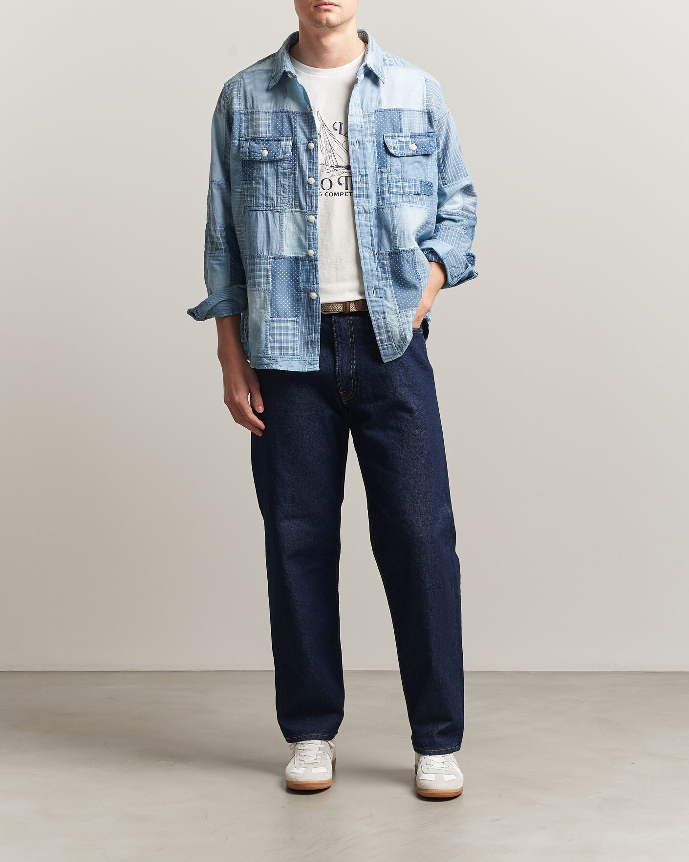 Herr | Skjortor | Polo Ralph Lauren | Indigo Patchwork Shirt Blue