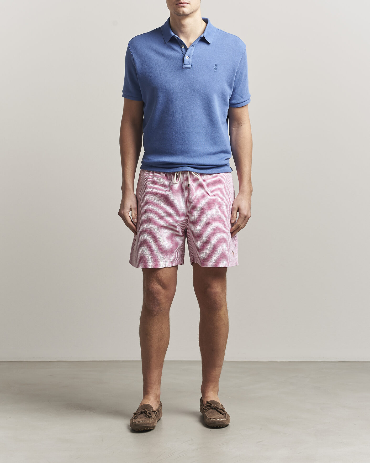 Herr | Badbyxor | Polo Ralph Lauren | Traveler Mid Trunk Seersucker Rose