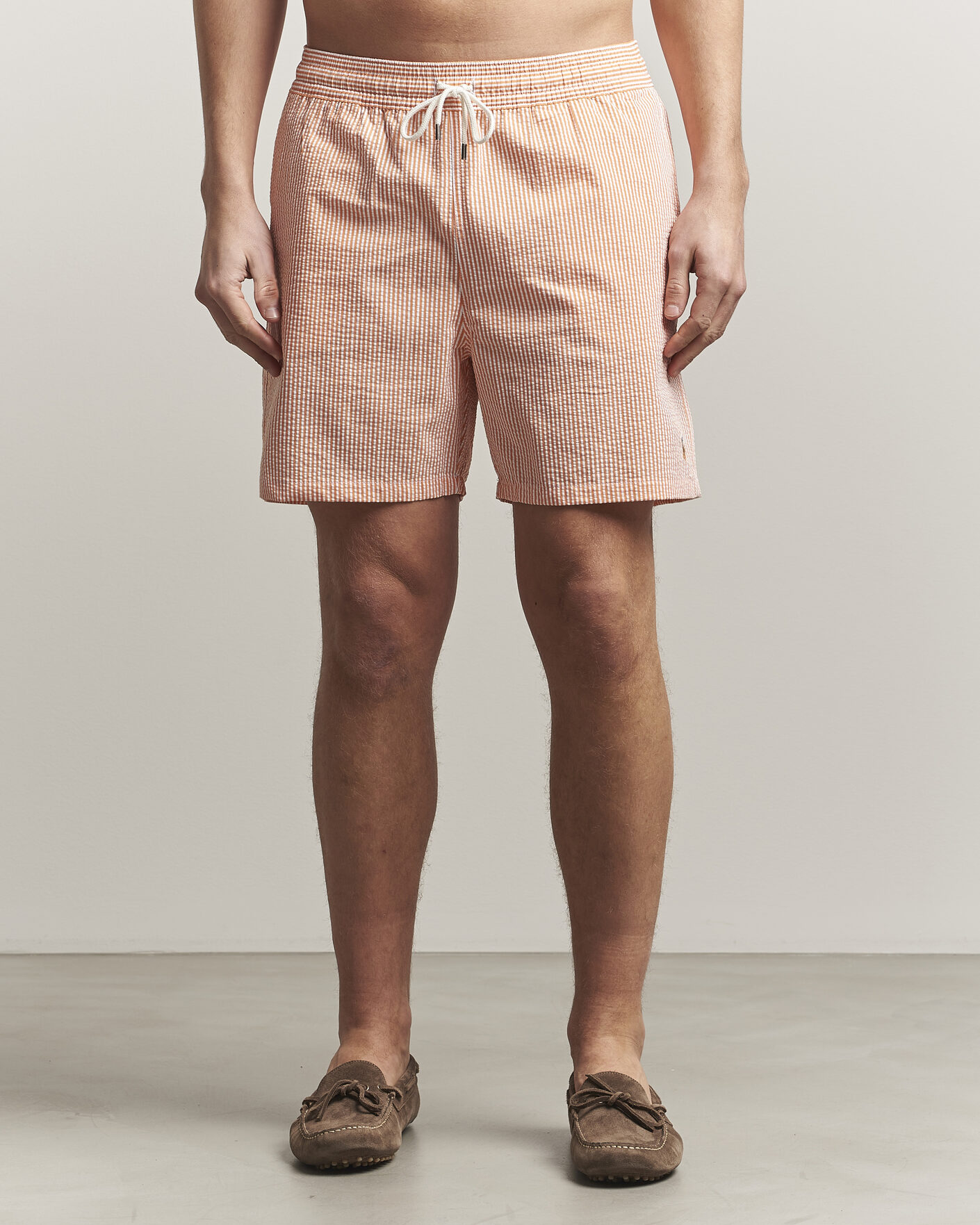 Herr | Badbyxor | Polo Ralph Lauren | Traveler Mid Trunk Seersucker Peach