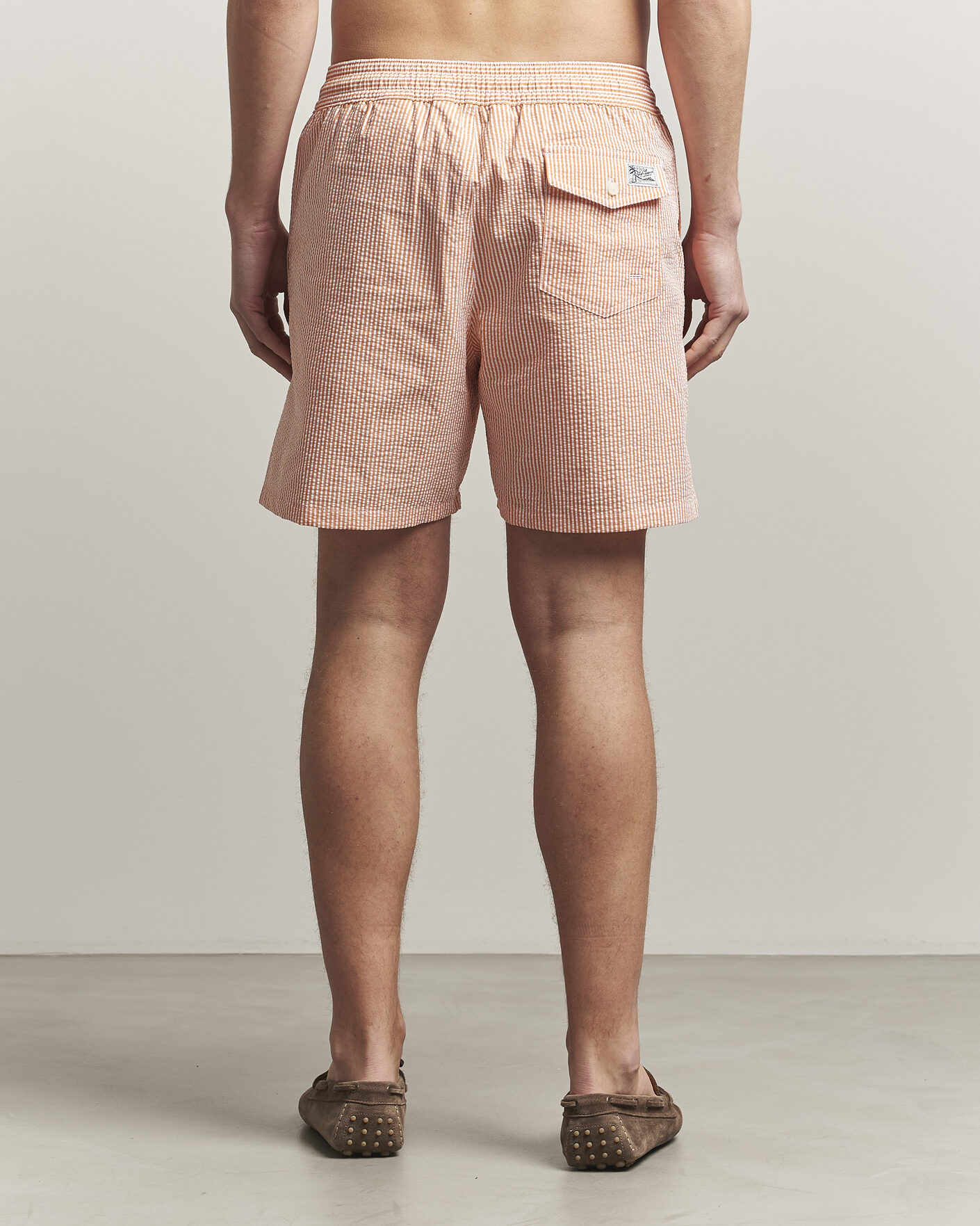 Herr | Badbyxor | Polo Ralph Lauren | Traveler Mid Trunk Seersucker Peach