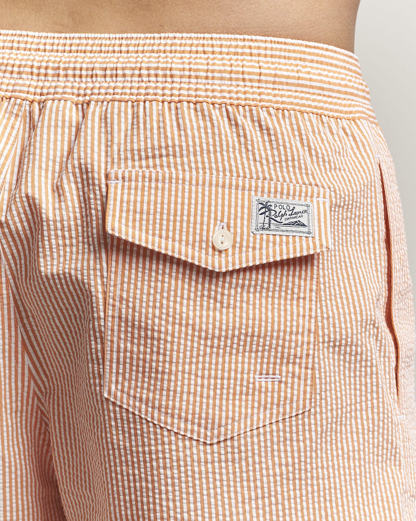 Herr | Badbyxor | Polo Ralph Lauren | Traveler Mid Trunk Seersucker Peach