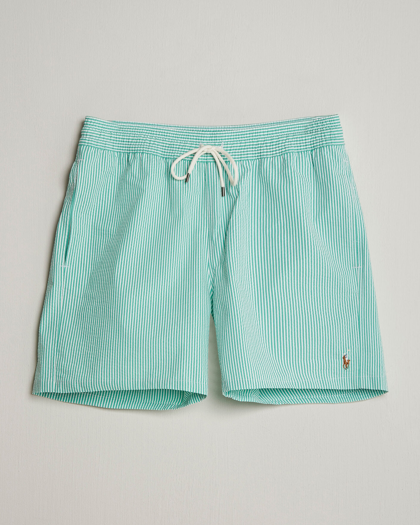Herr | Badbyxor | Polo Ralph Lauren | Traveler Mid Trunk Seersucker Green