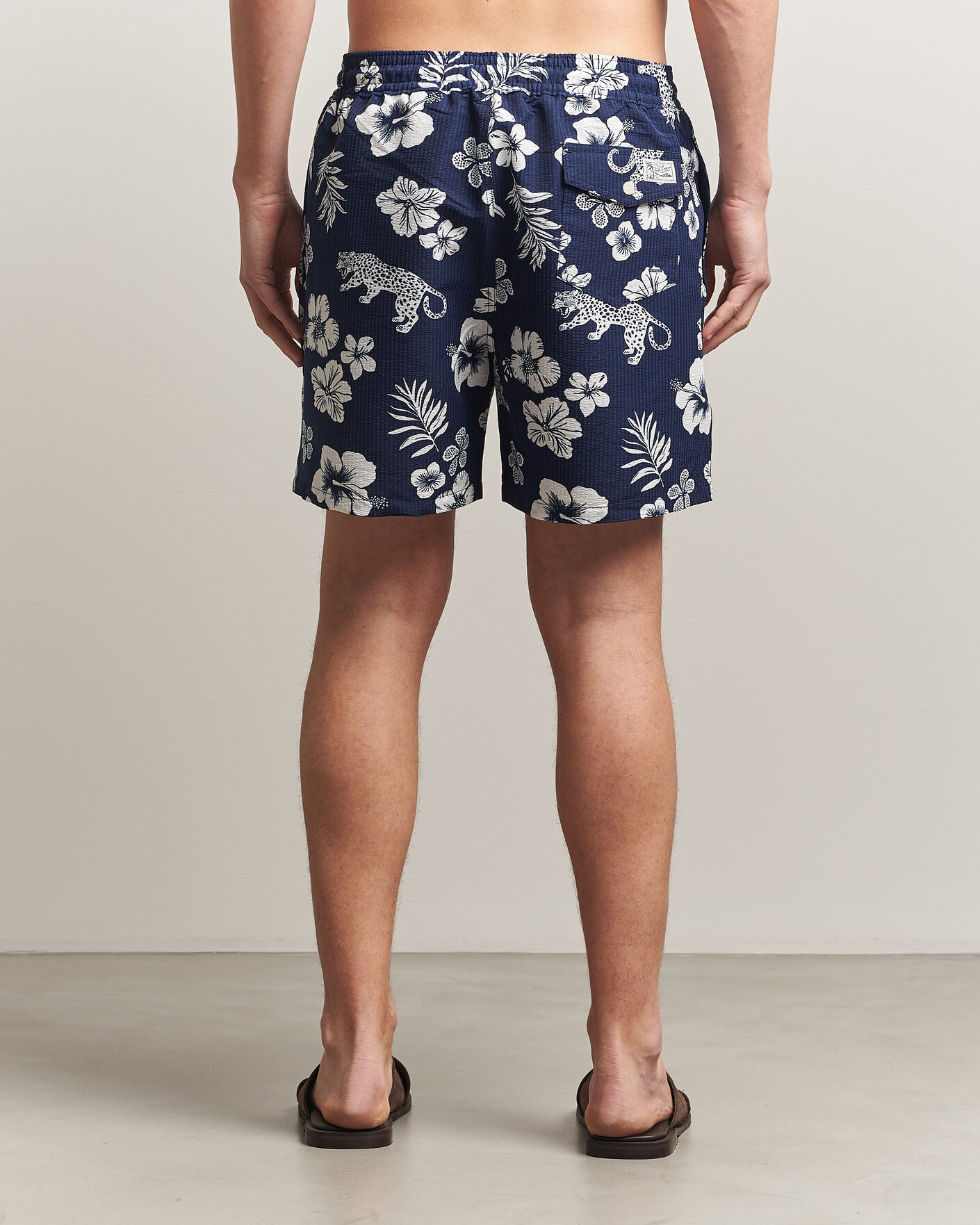 Herr | Badbyxor | Polo Ralph Lauren | Traveler Mid Trunk Seersucker Jaguar Tropical
