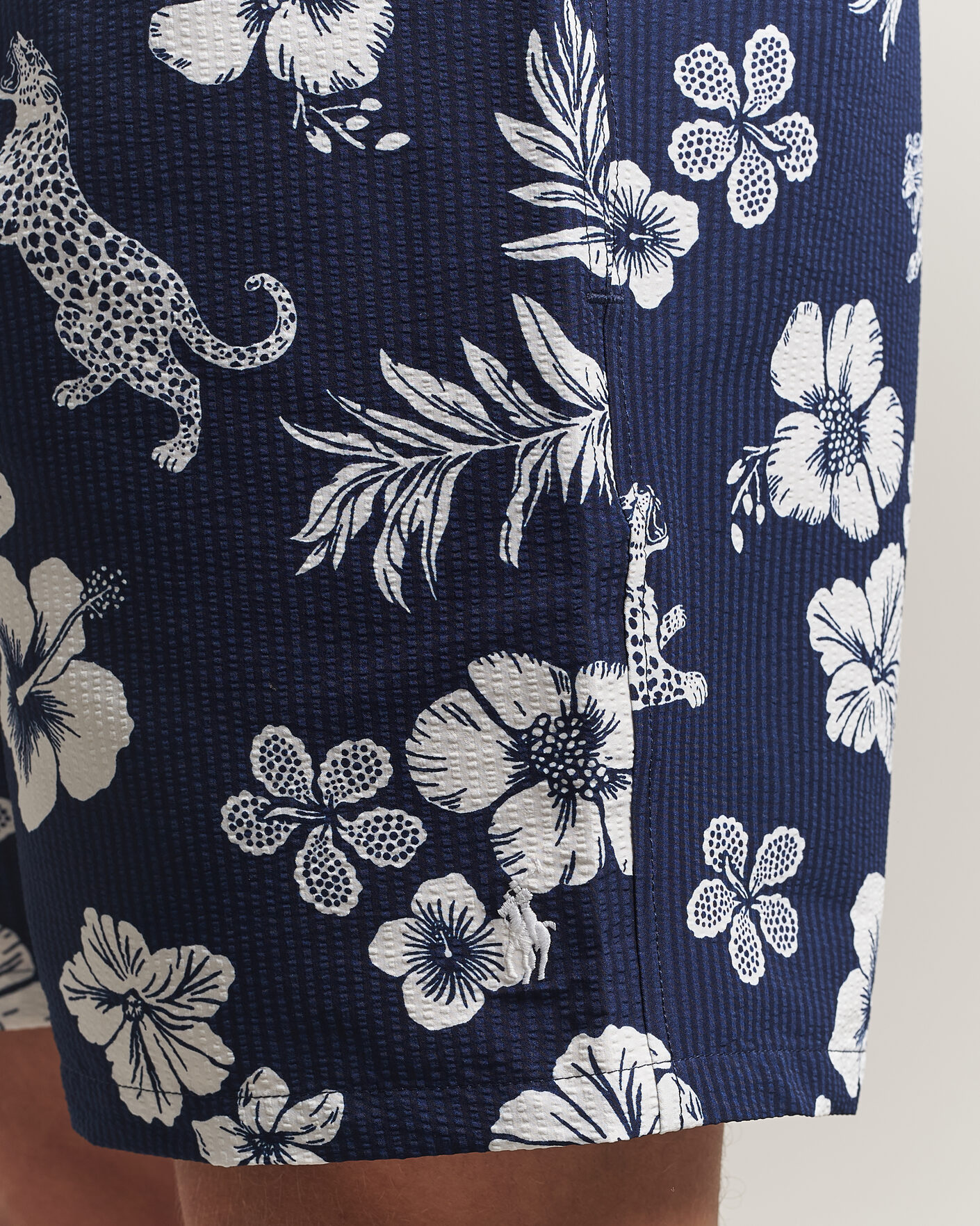 Herr | Badbyxor | Polo Ralph Lauren | Traveler Mid Trunk Seersucker Jaguar Tropical