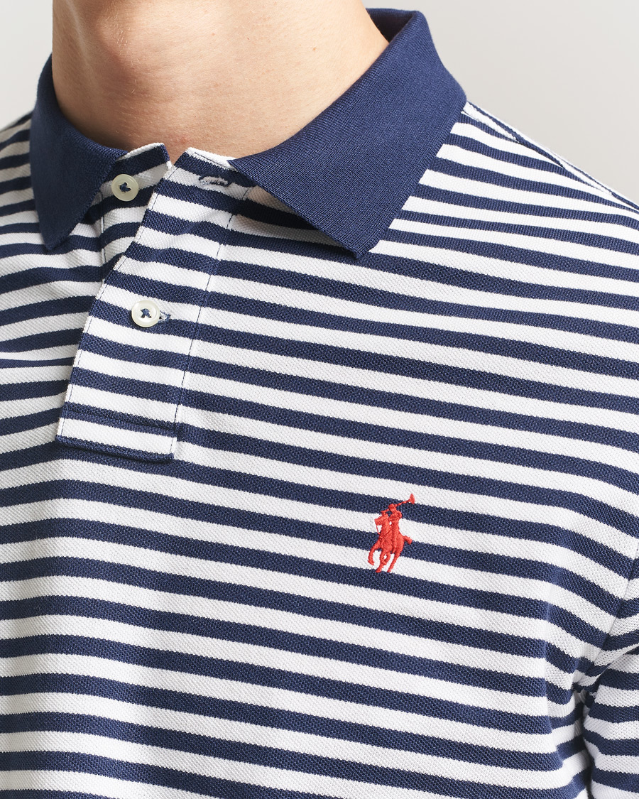 Herr | Pikéer | Polo Ralph Lauren | Custom Slim Fit Striped Polo Navy/White
