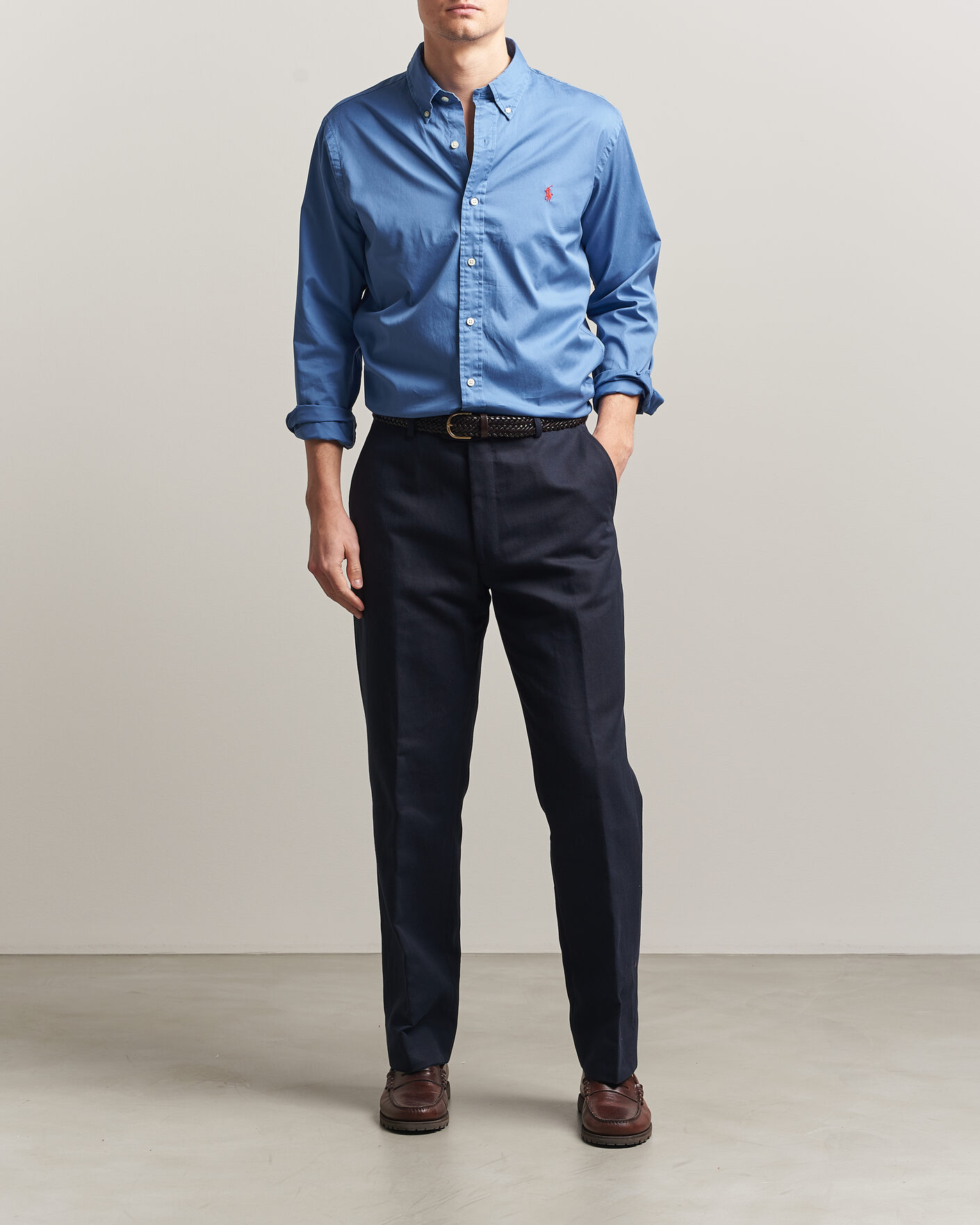 Herr | Skjortor | Polo Ralph Lauren | Custom Fit Garment Twill Shirt Nimes Blue