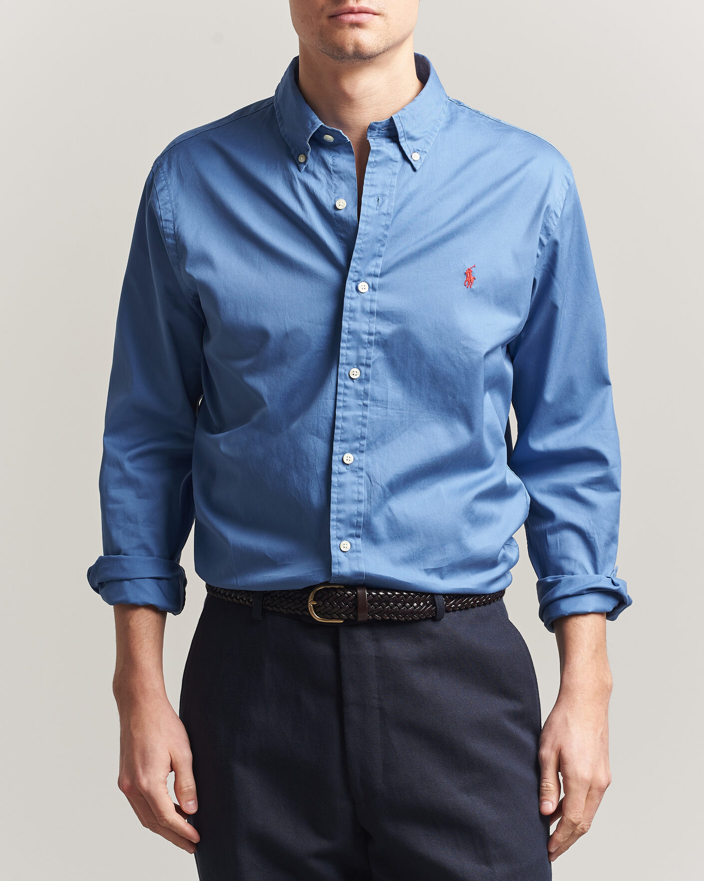 Herr | Skjortor | Polo Ralph Lauren | Custom Fit Garment Twill Shirt Nimes Blue