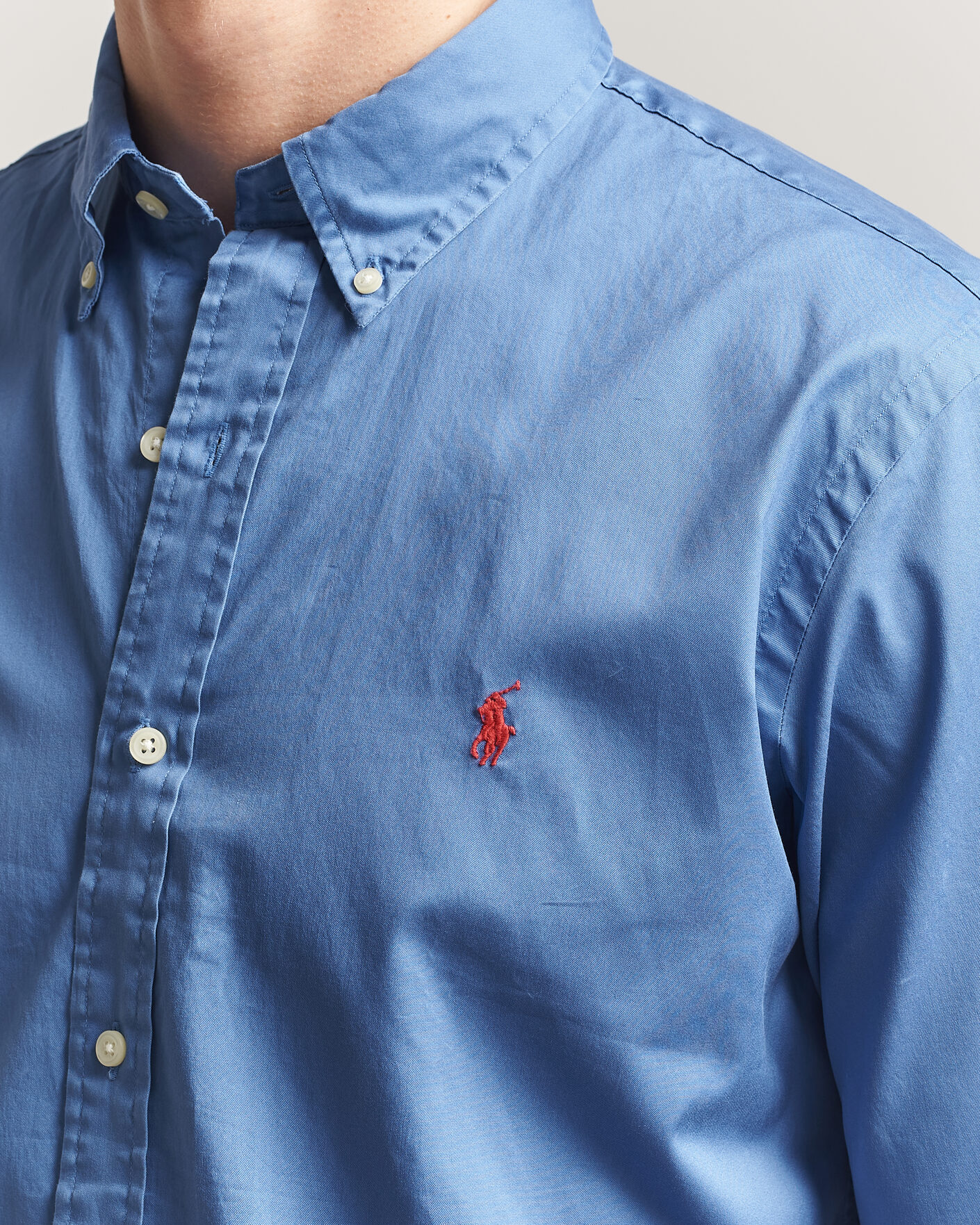 Herr | Skjortor | Polo Ralph Lauren | Custom Fit Garment Twill Shirt Nimes Blue