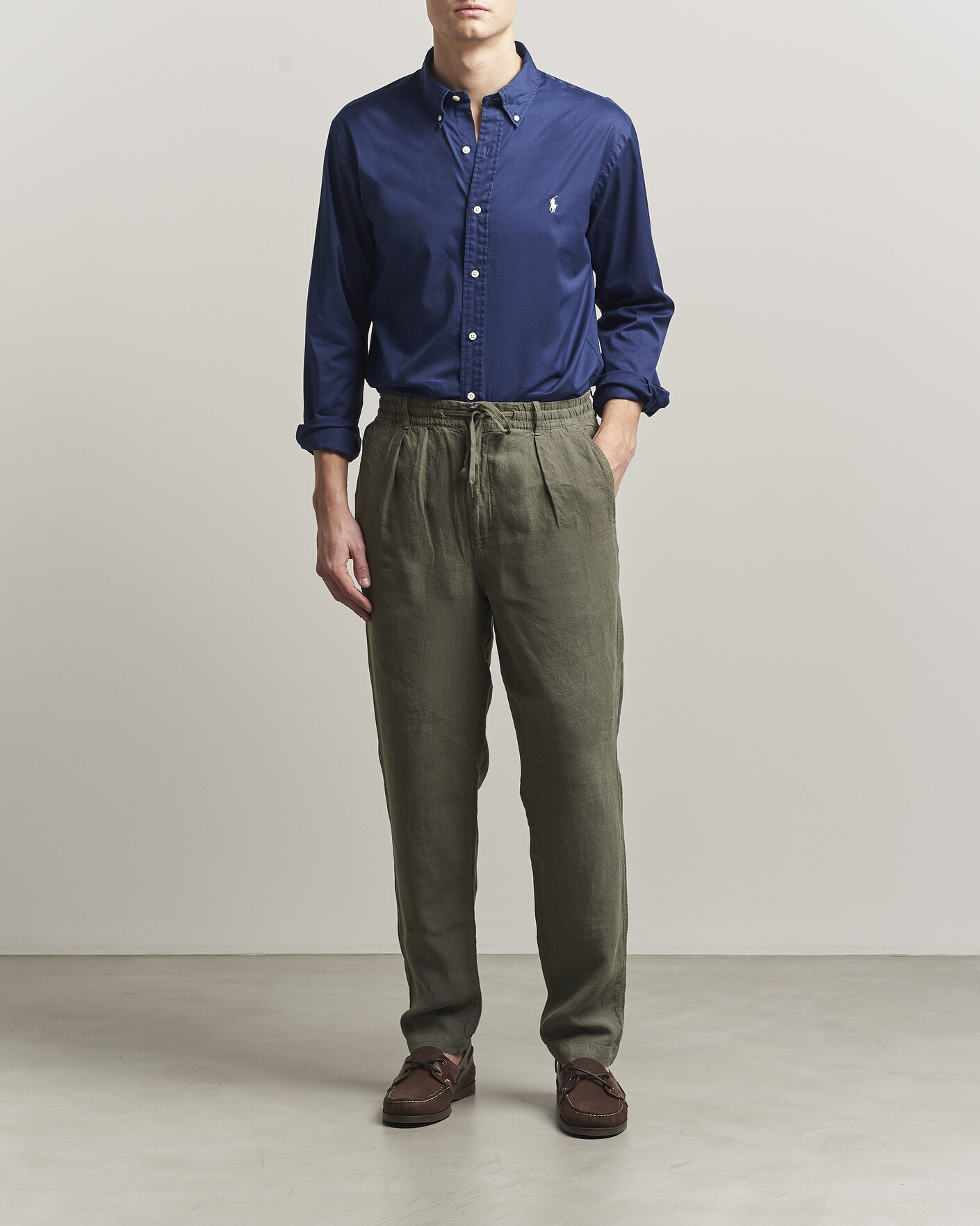 Herr | Skjortor | Polo Ralph Lauren | Custom Fit Garment Twill Shirt Newport Navy