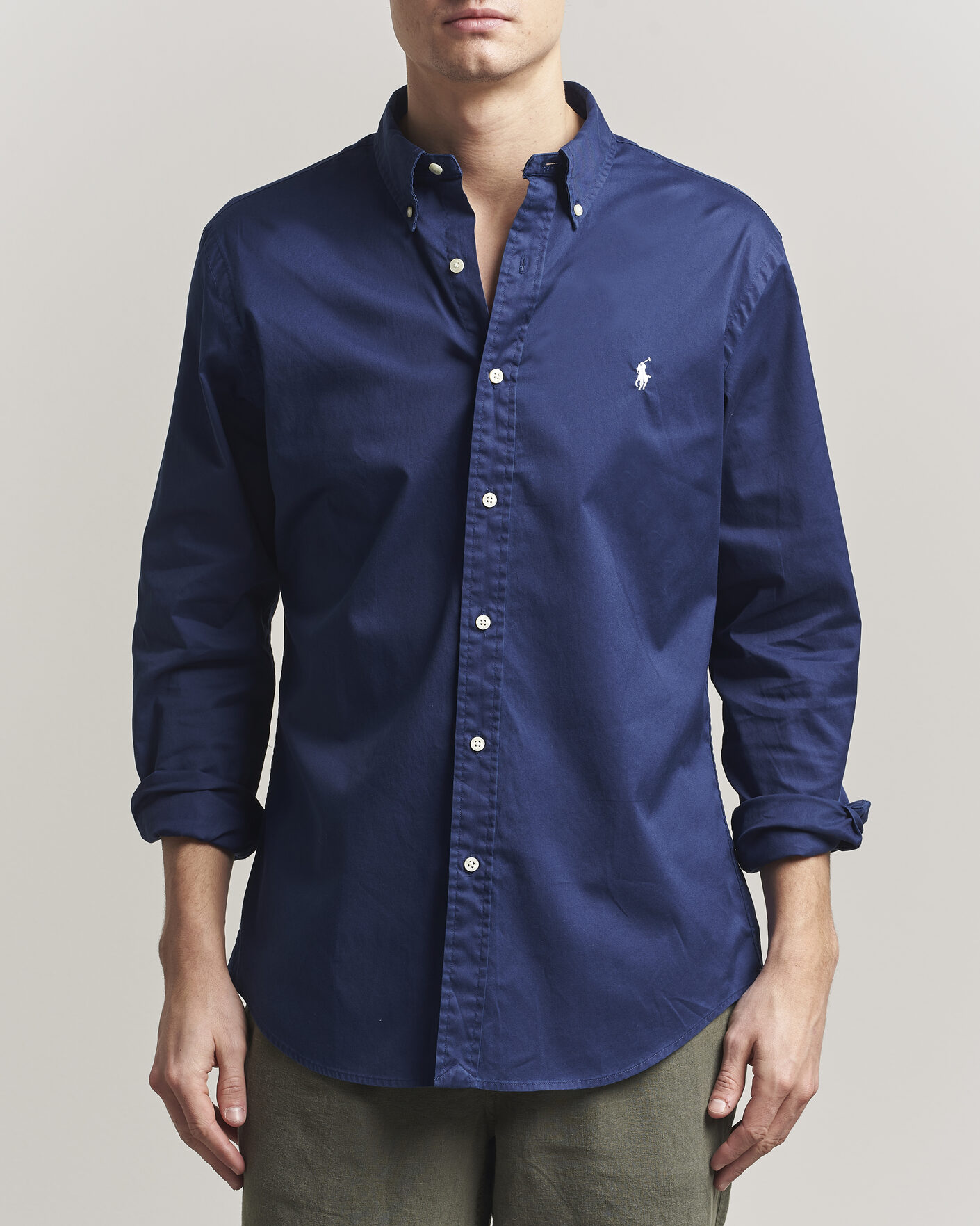 Herr | Skjortor | Polo Ralph Lauren | Custom Fit Garment Twill Shirt Newport Navy