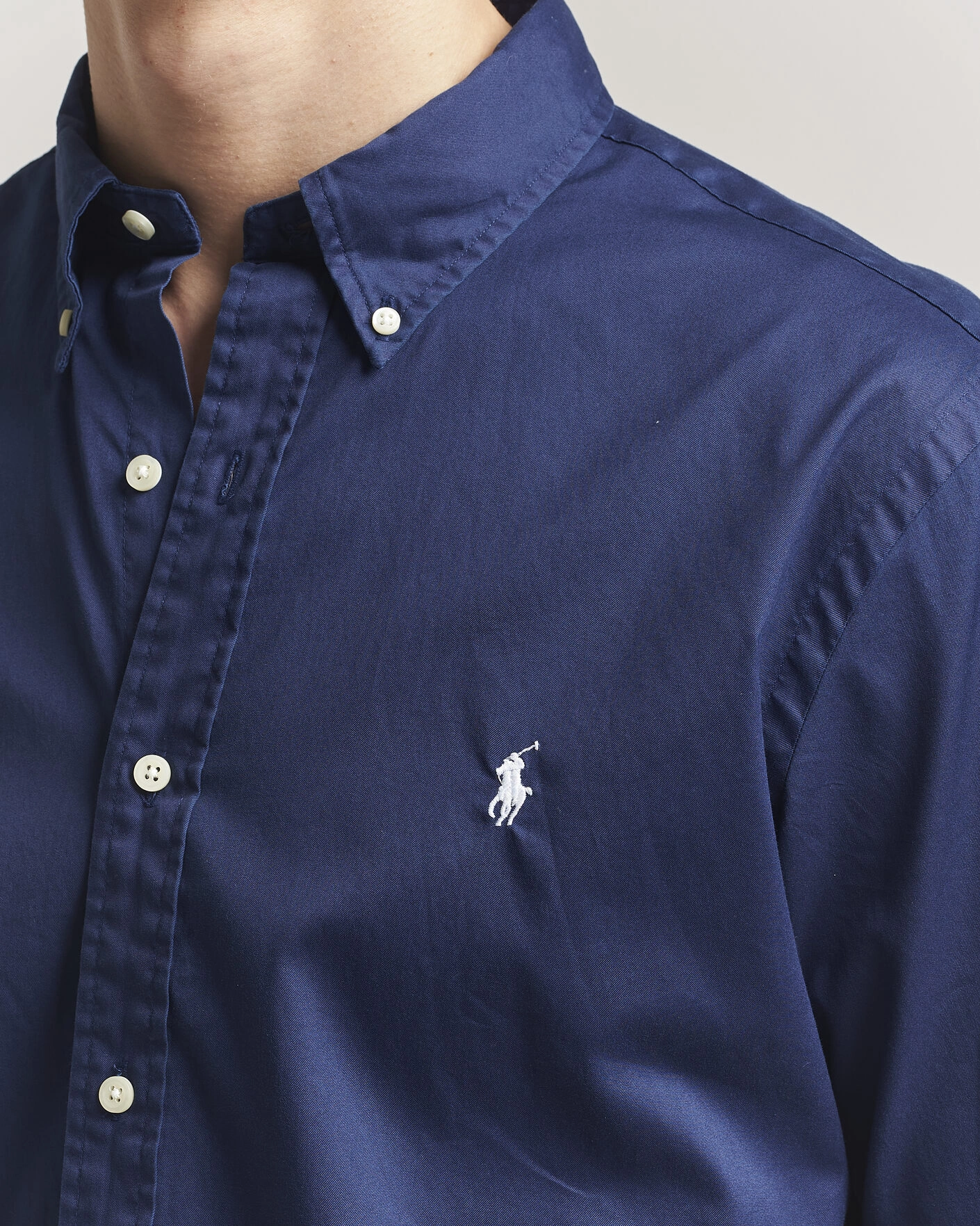 Herr | Skjortor | Polo Ralph Lauren | Custom Fit Garment Twill Shirt Newport Navy