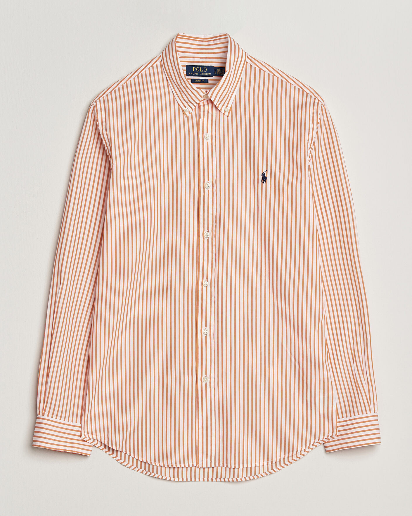 Herr | Skjortor | Polo Ralph Lauren | Custom Fit Poplin Striped Shirt Kona Orange