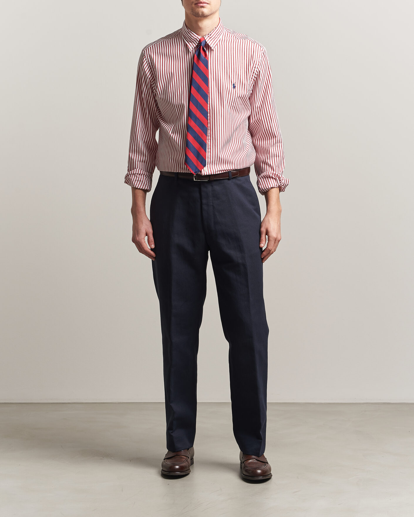 Herr | Skjortor | Polo Ralph Lauren | Custom Fit Poplin Striped Shirt Bristol Red