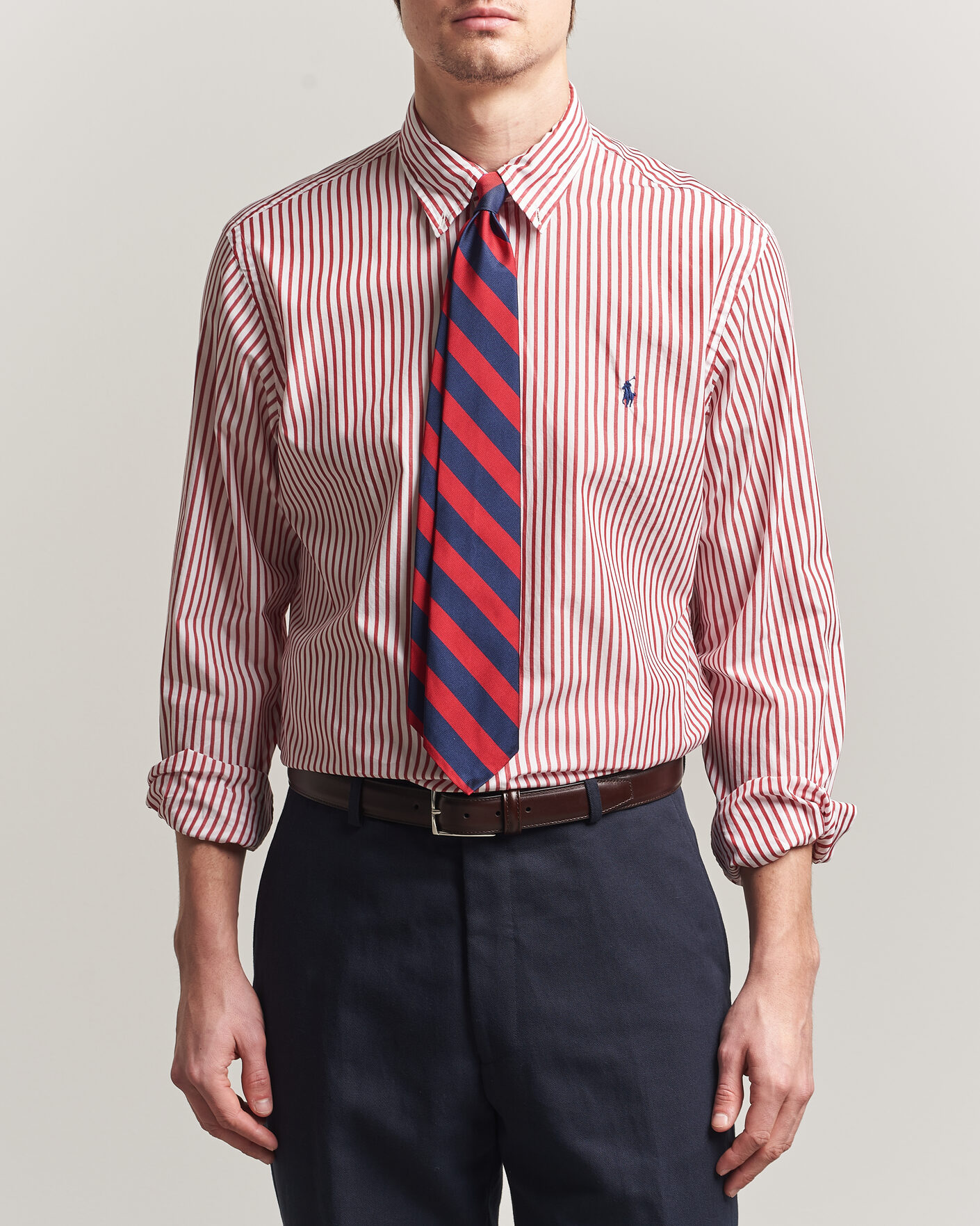 Herr | Skjortor | Polo Ralph Lauren | Custom Fit Poplin Striped Shirt Bristol Red