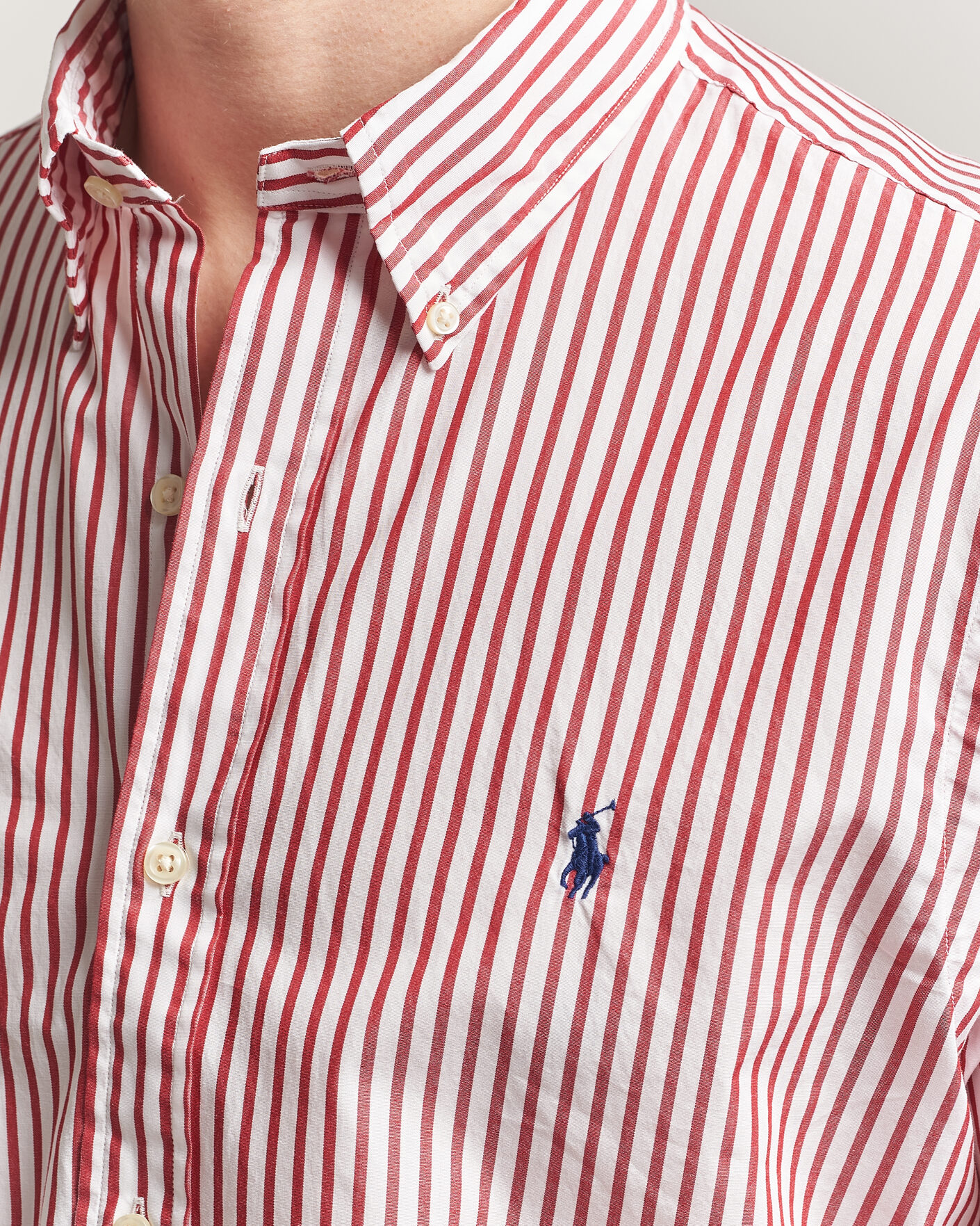 Herr | Skjortor | Polo Ralph Lauren | Custom Fit Poplin Striped Shirt Bristol Red