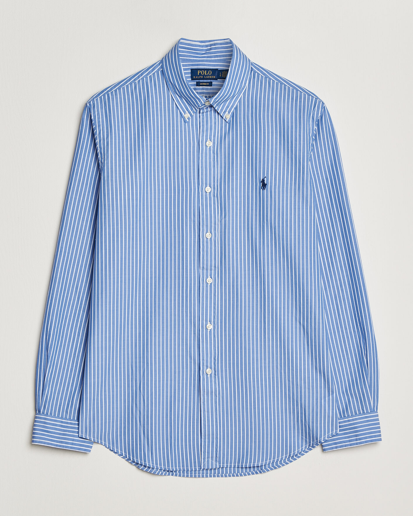 Herr | Skjortor | Polo Ralph Lauren | Custom Fit Poplin Striped Shirt Medium Blue