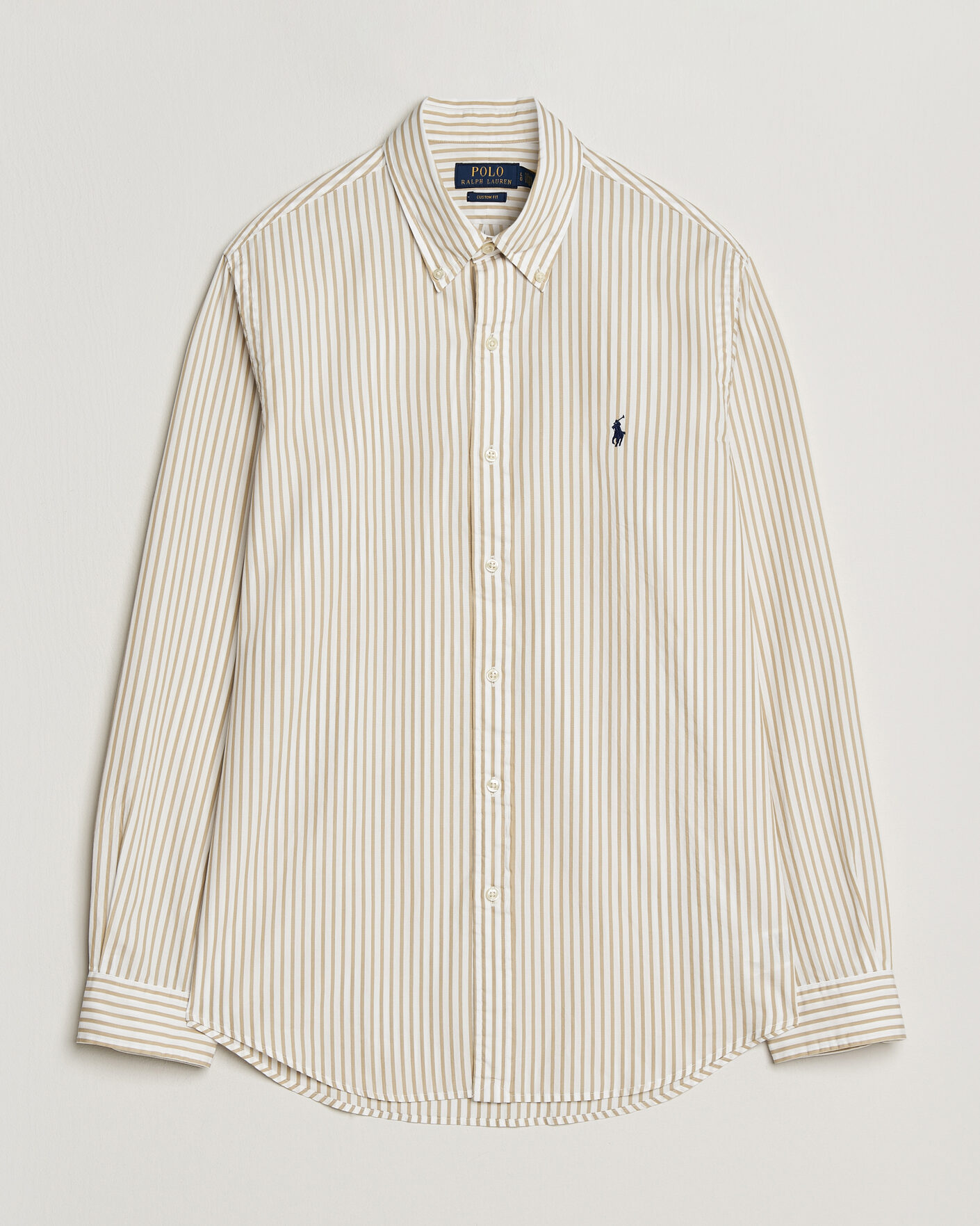Herr | Skjortor | Polo Ralph Lauren | Custom Fit Poplin Striped Shirt Coastal Beige