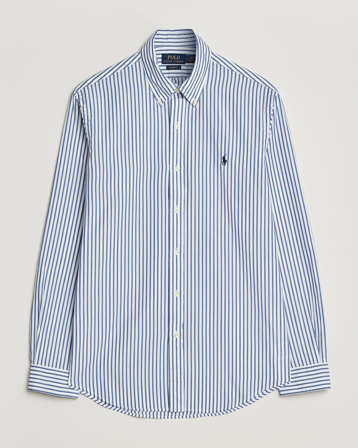 Herr | Skjortor | Polo Ralph Lauren | Custom Fit Poplin Striped Shirt Blue