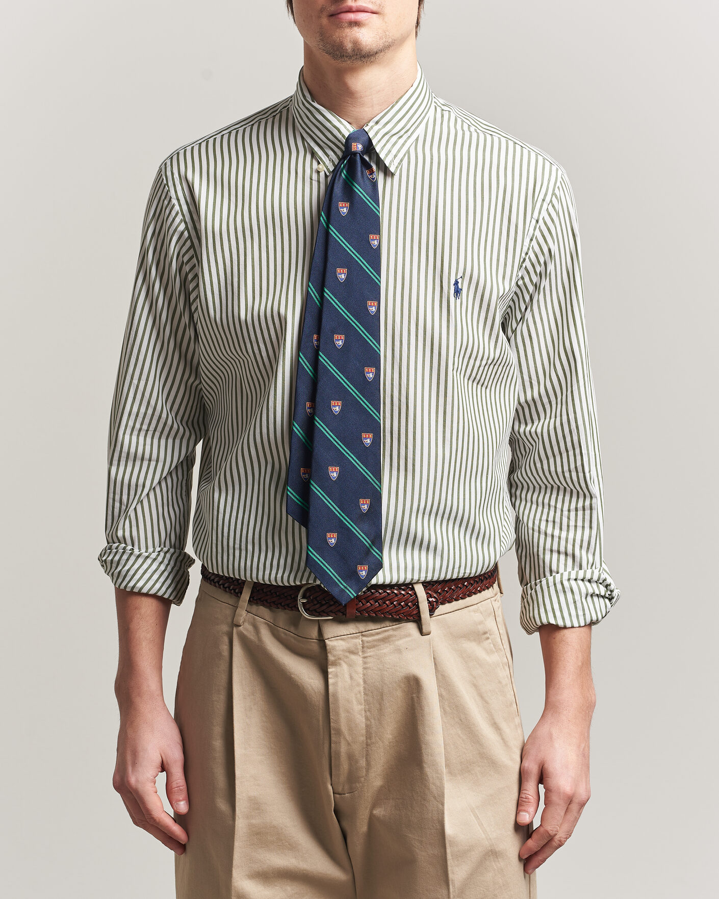 Herr | Skjortor | Polo Ralph Lauren | Custom Fit Poplin Striped Shirt Garden Trail