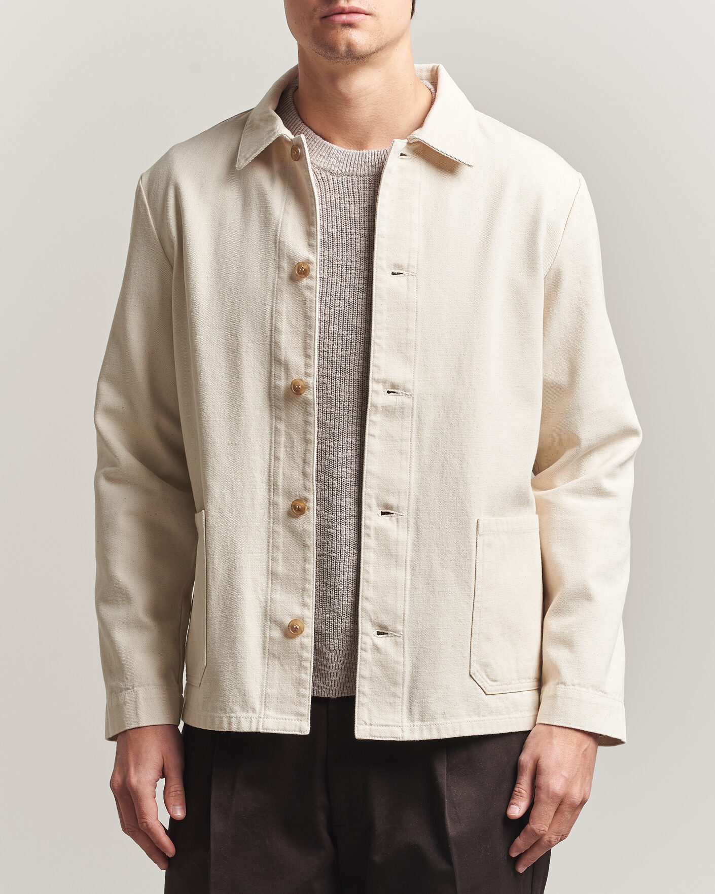 Herr | Skjortor | A.P.C. | Kerlouan Denim Overshirt Ecru