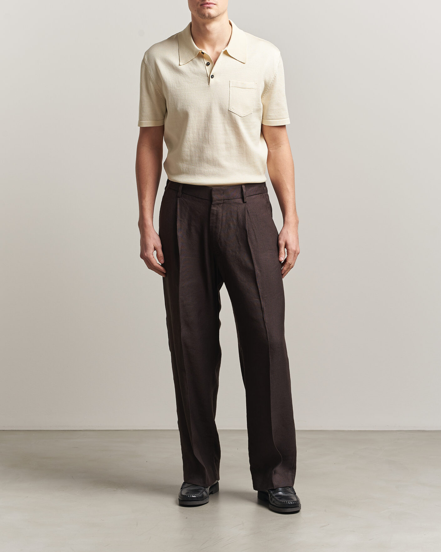 Herr | Pikéer | A.P.C. | Colin Knitted Polo Ecru