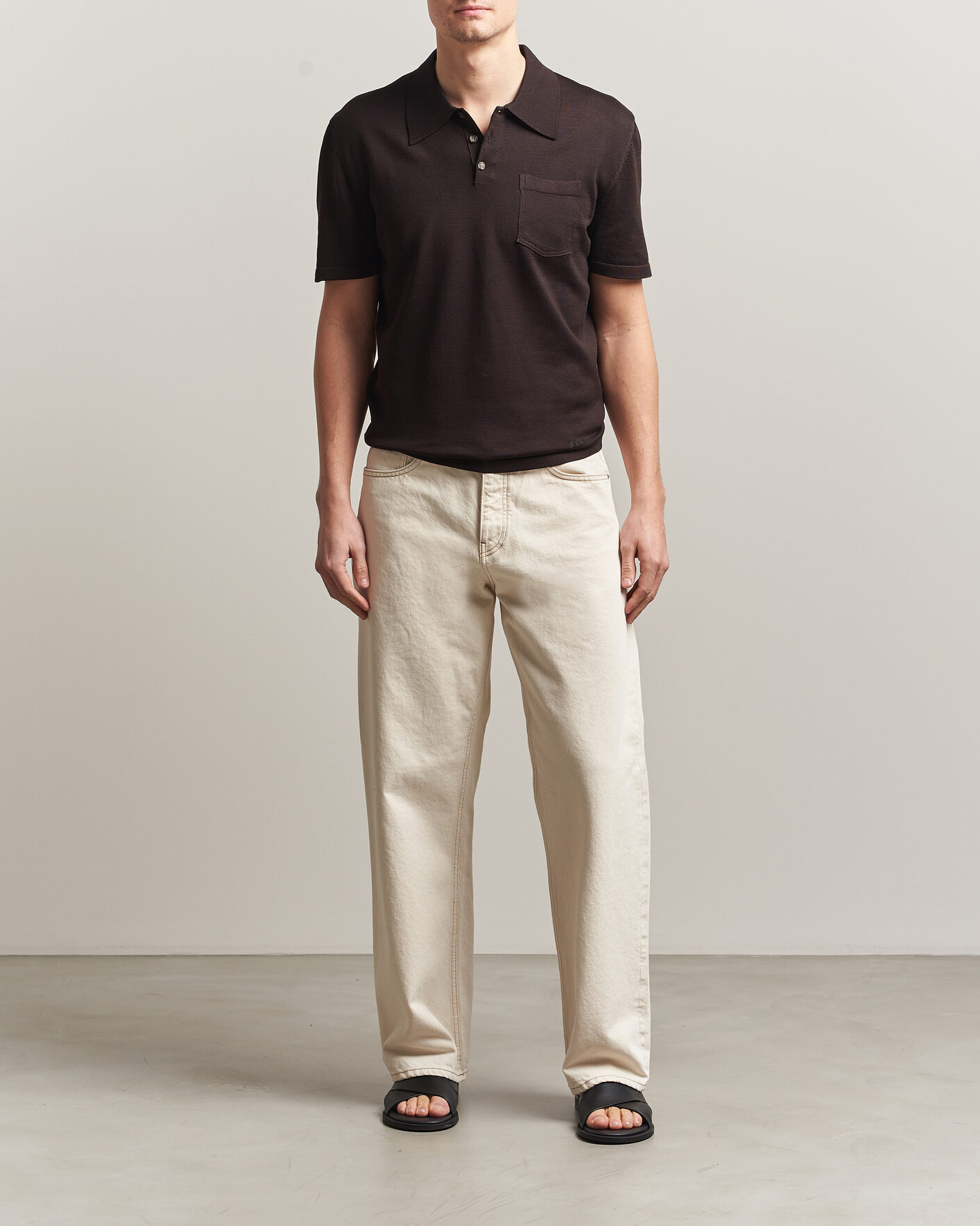 Herr | Pikéer | A.P.C. | Colin Knitted Polo Brown