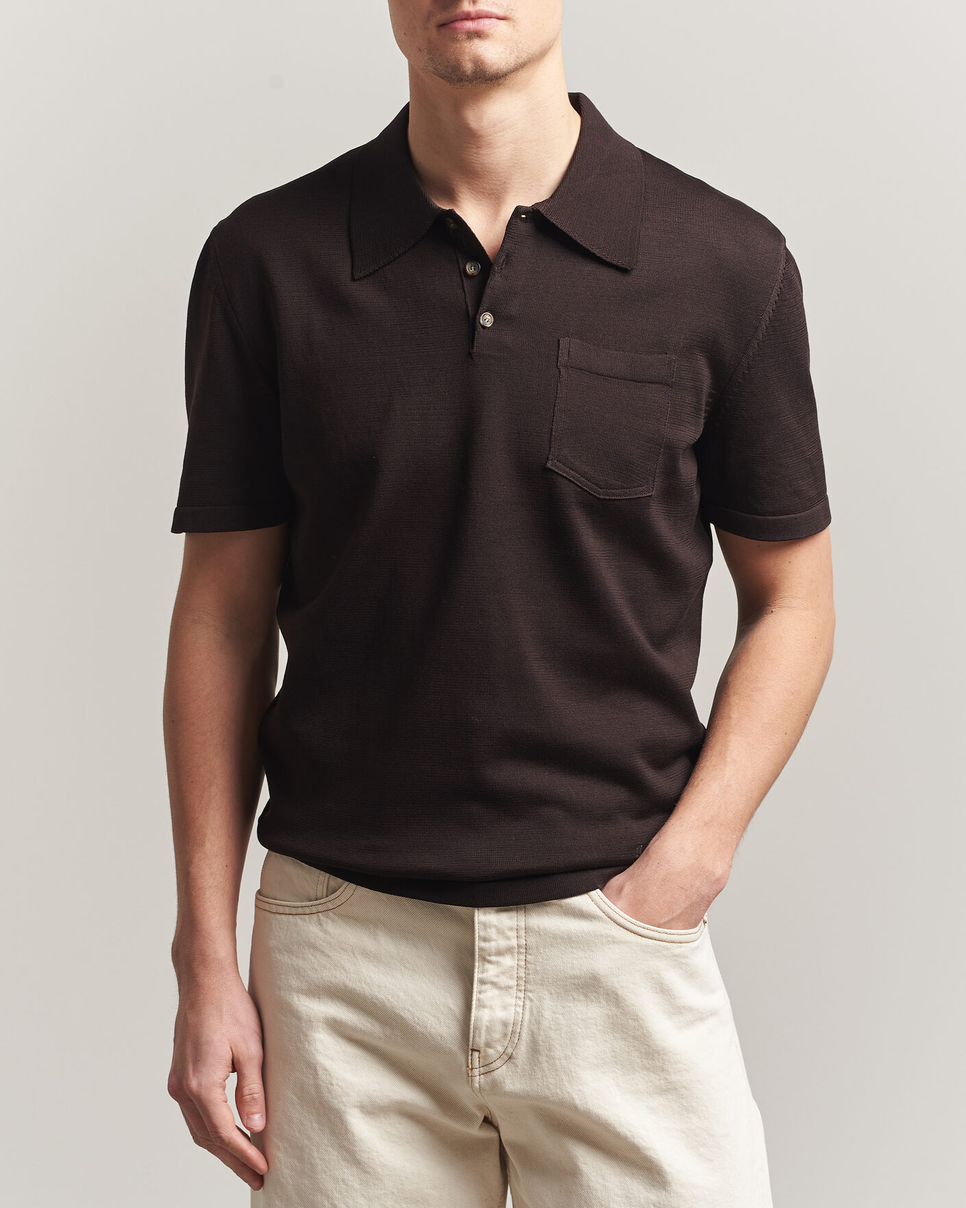 Herr | Pikéer | A.P.C. | Colin Knitted Polo Brown