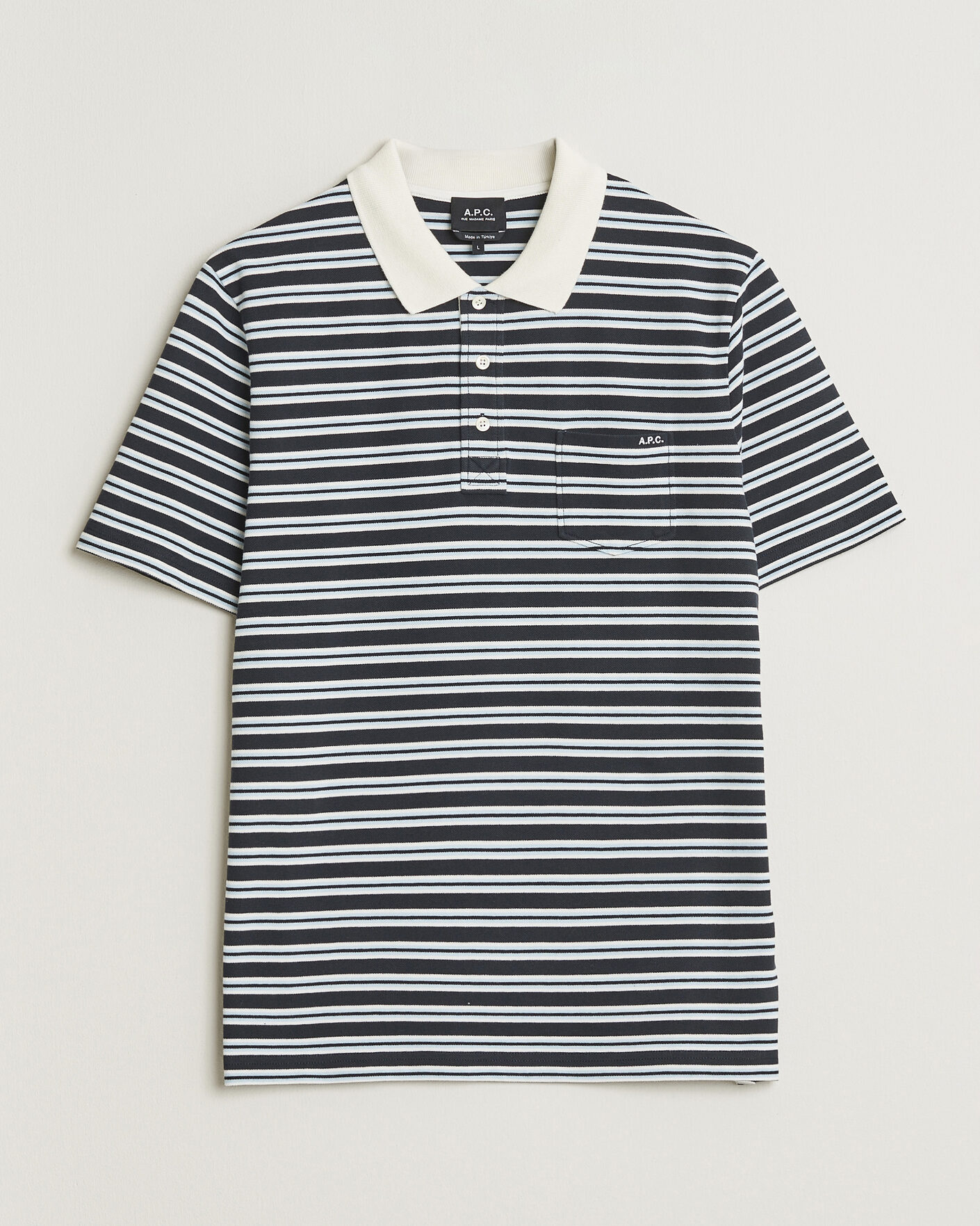 Herr | Pikéer | A.P.C. | Oscar Striped Polo Dark Navy