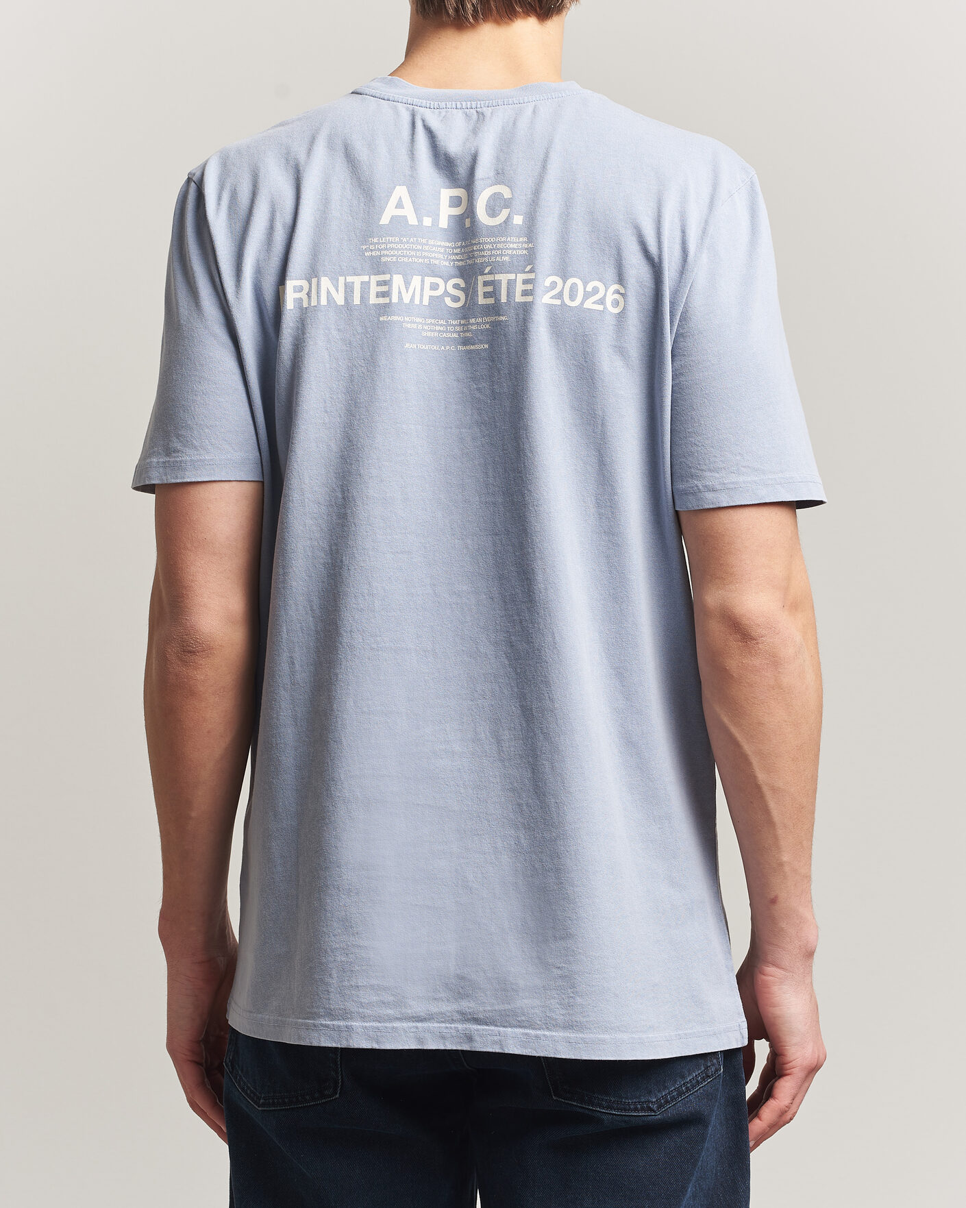 Herr | T-Shirts | A.P.C. | Printed Crew Neck T-Shirt Light Blue