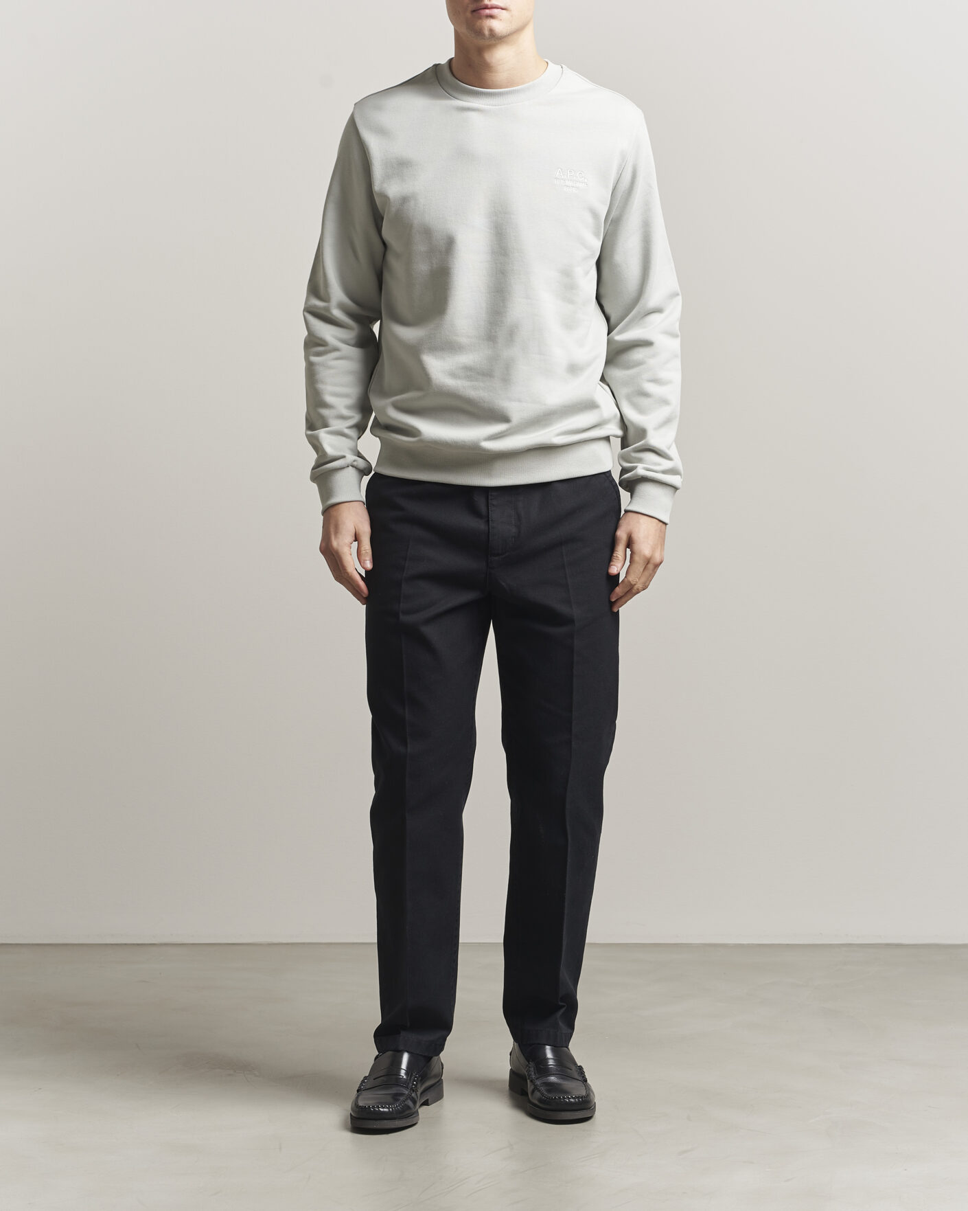 Herr | Tröjor | A.P.C. | Rue Madame Sweatshirt Light Green