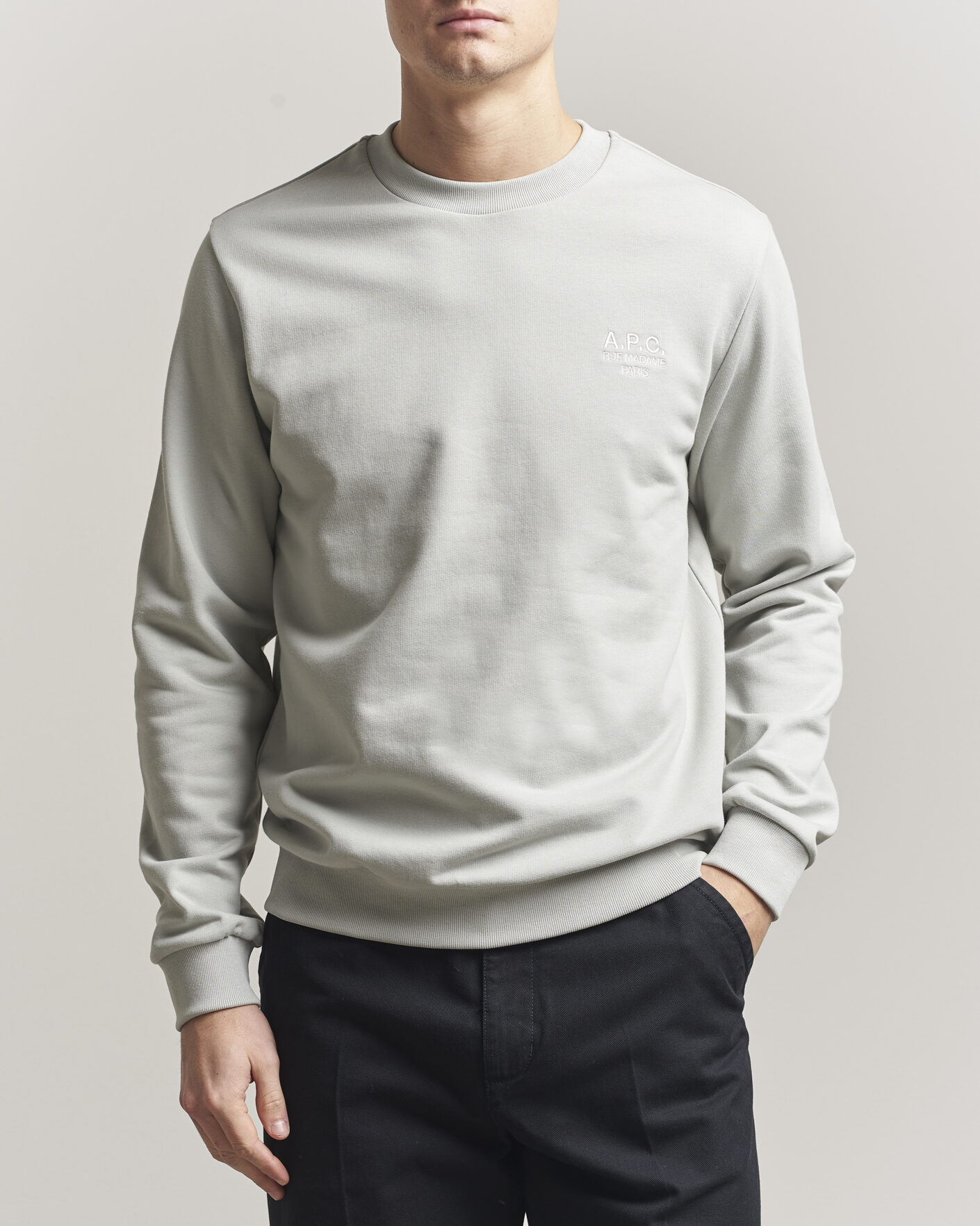 Herr | Tröjor | A.P.C. | Rue Madame Sweatshirt Light Green