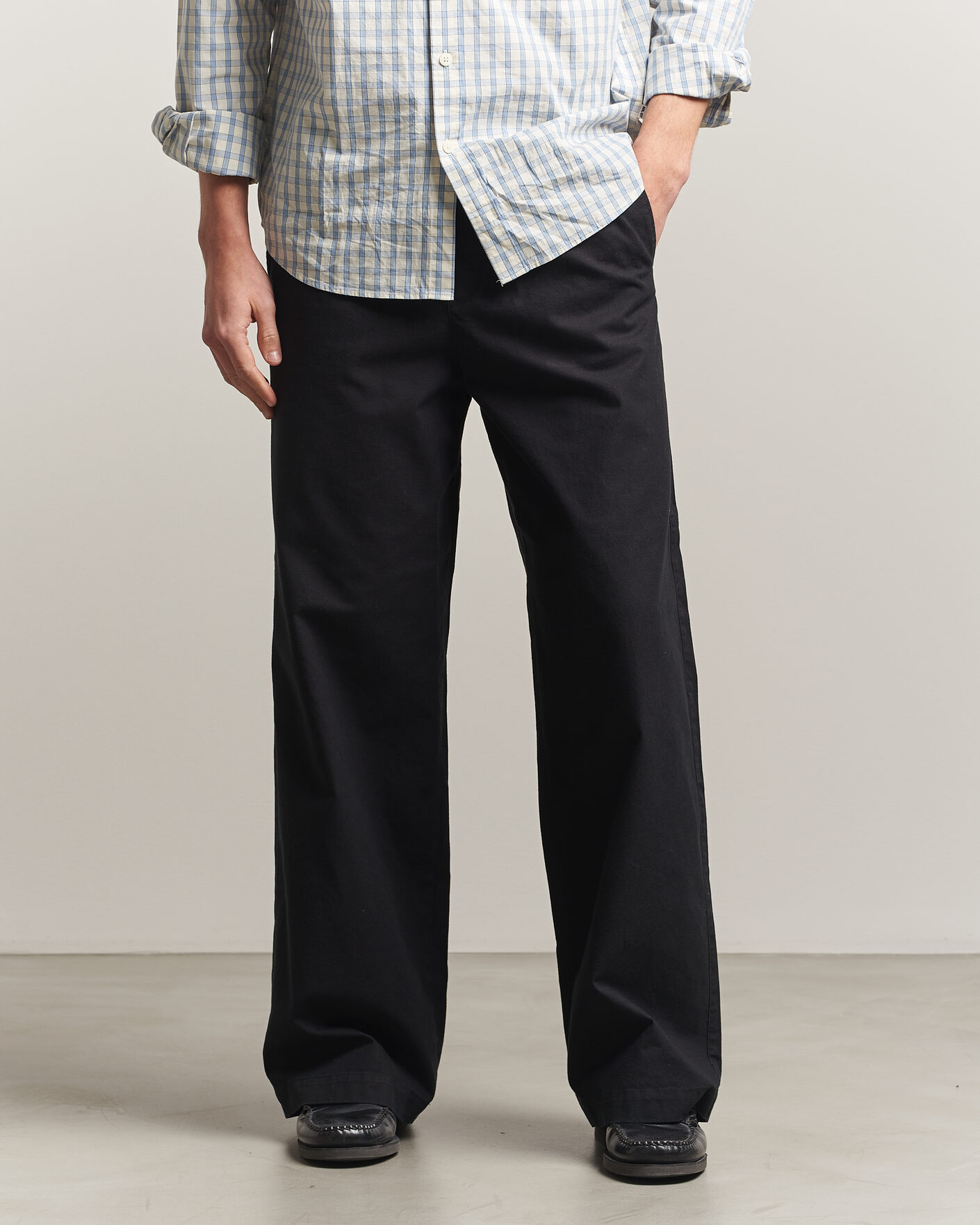 Herr | Byxor | A.P.C. | Lou Cotton/Linen Drawstring Trousers Faded Black