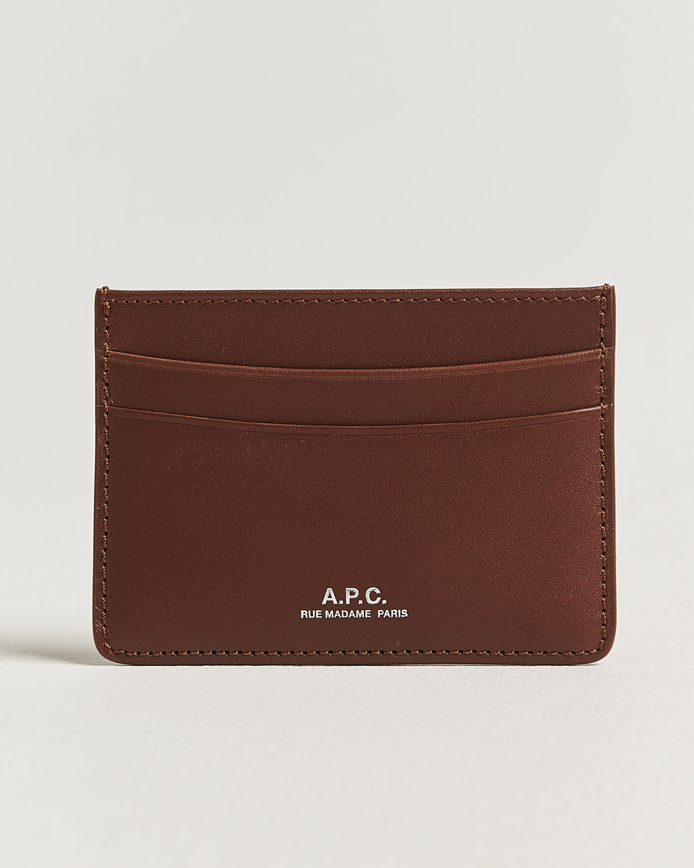 Herr | Plånböcker | A.P.C. | Calf Leather Card Holder Hazelnut