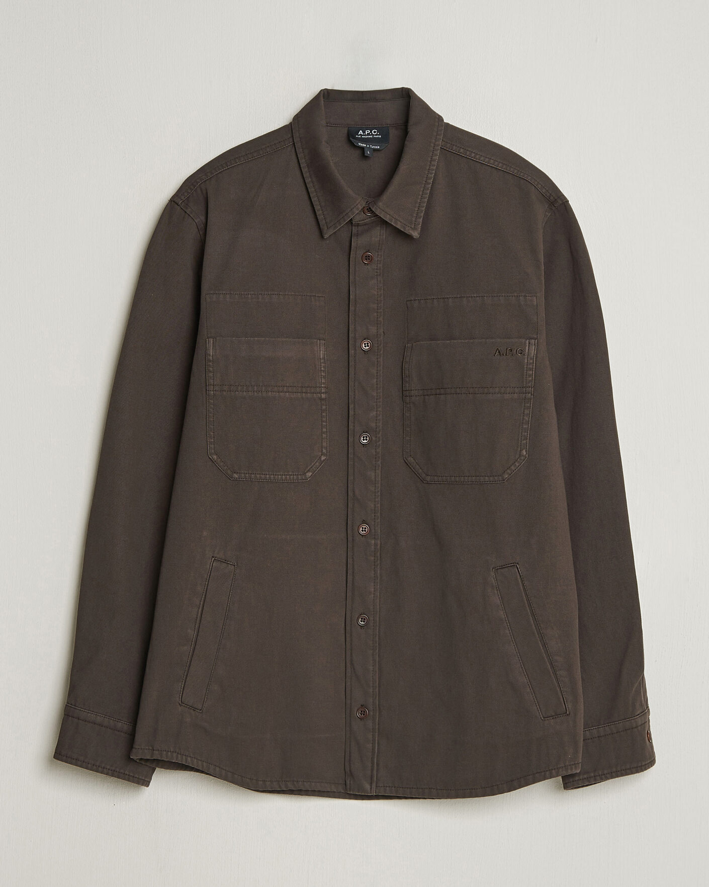 Herr | Skjortor | A.P.C. | Noah Cotton Overshirt Dark Brown