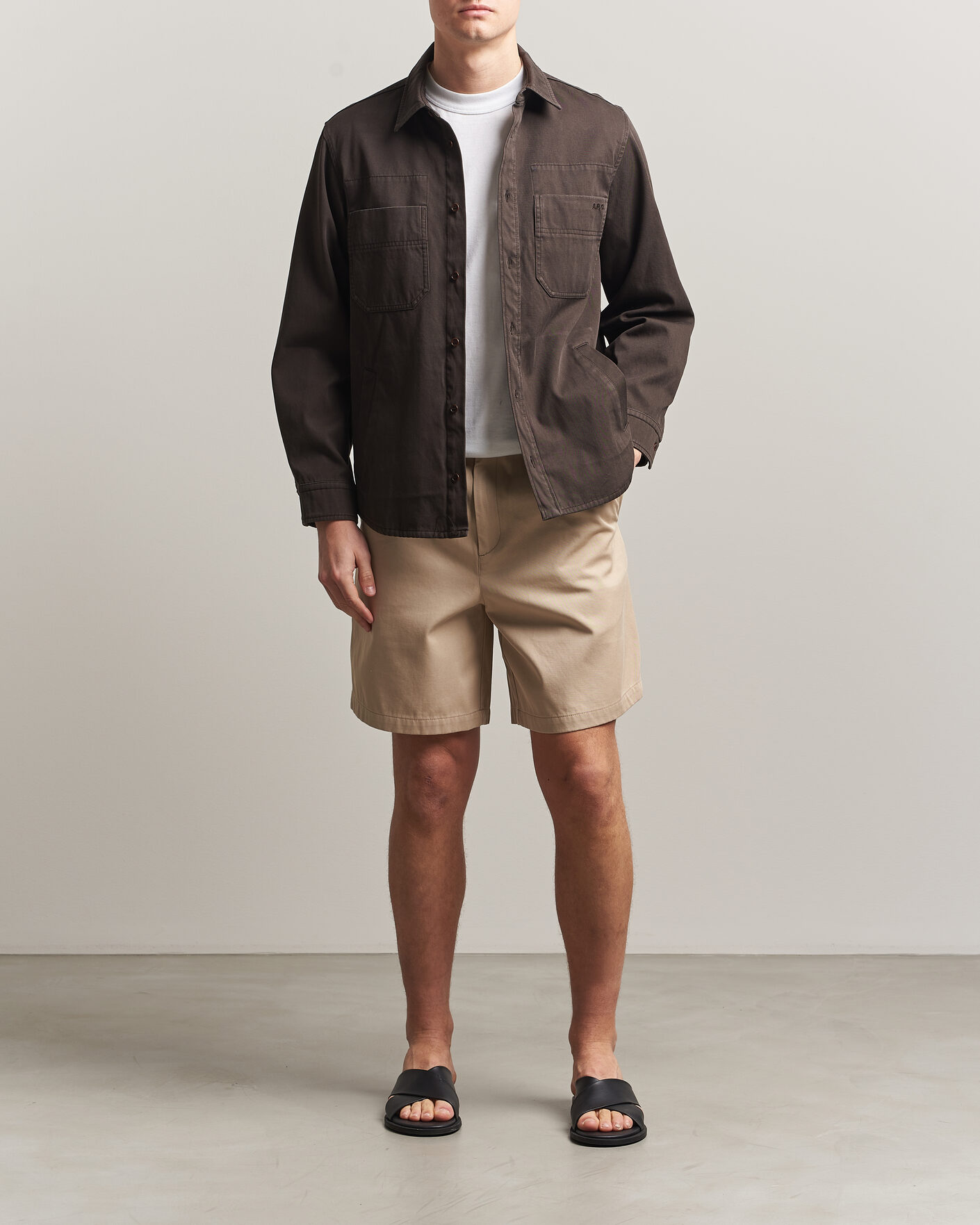 Herr | Skjortor | A.P.C. | Noah Cotton Overshirt Dark Brown