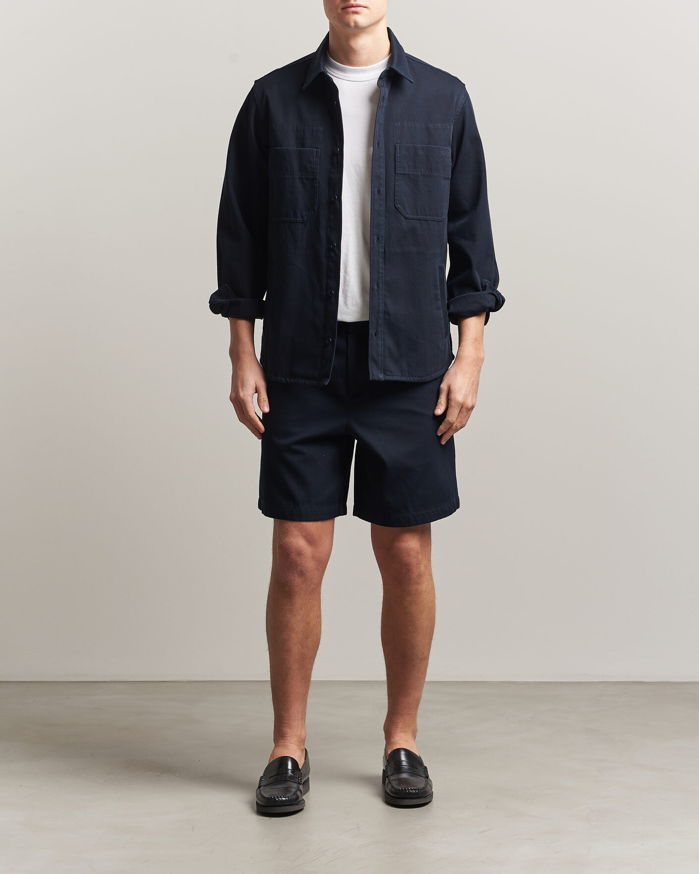 Herr | Skjortor | A.P.C. | Noah Cotton Overshirt Dark Navy