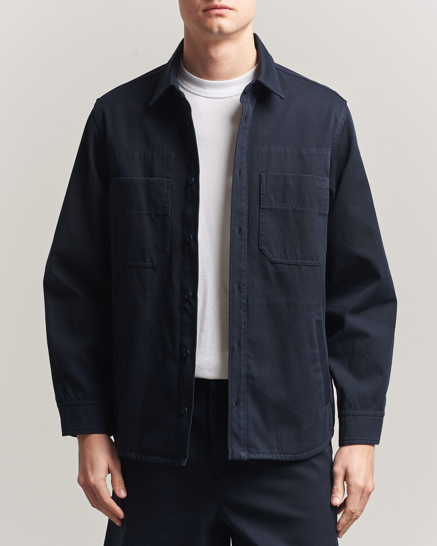 Herr | Skjortor | A.P.C. | Noah Cotton Overshirt Dark Navy