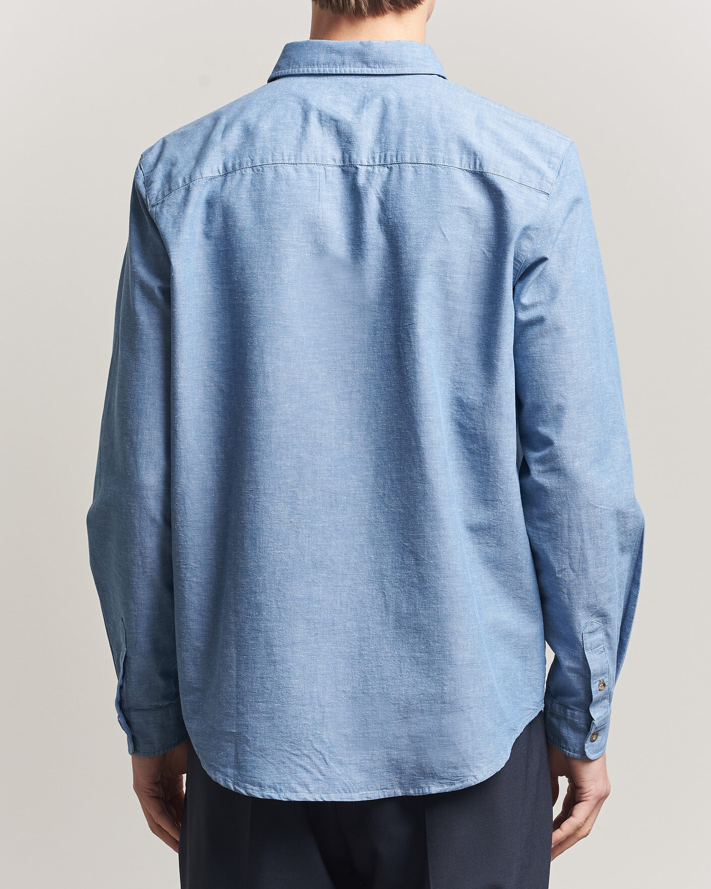 Herr | Skjortor | A.P.C. | Harris Cotton/Linen Shirt Blue