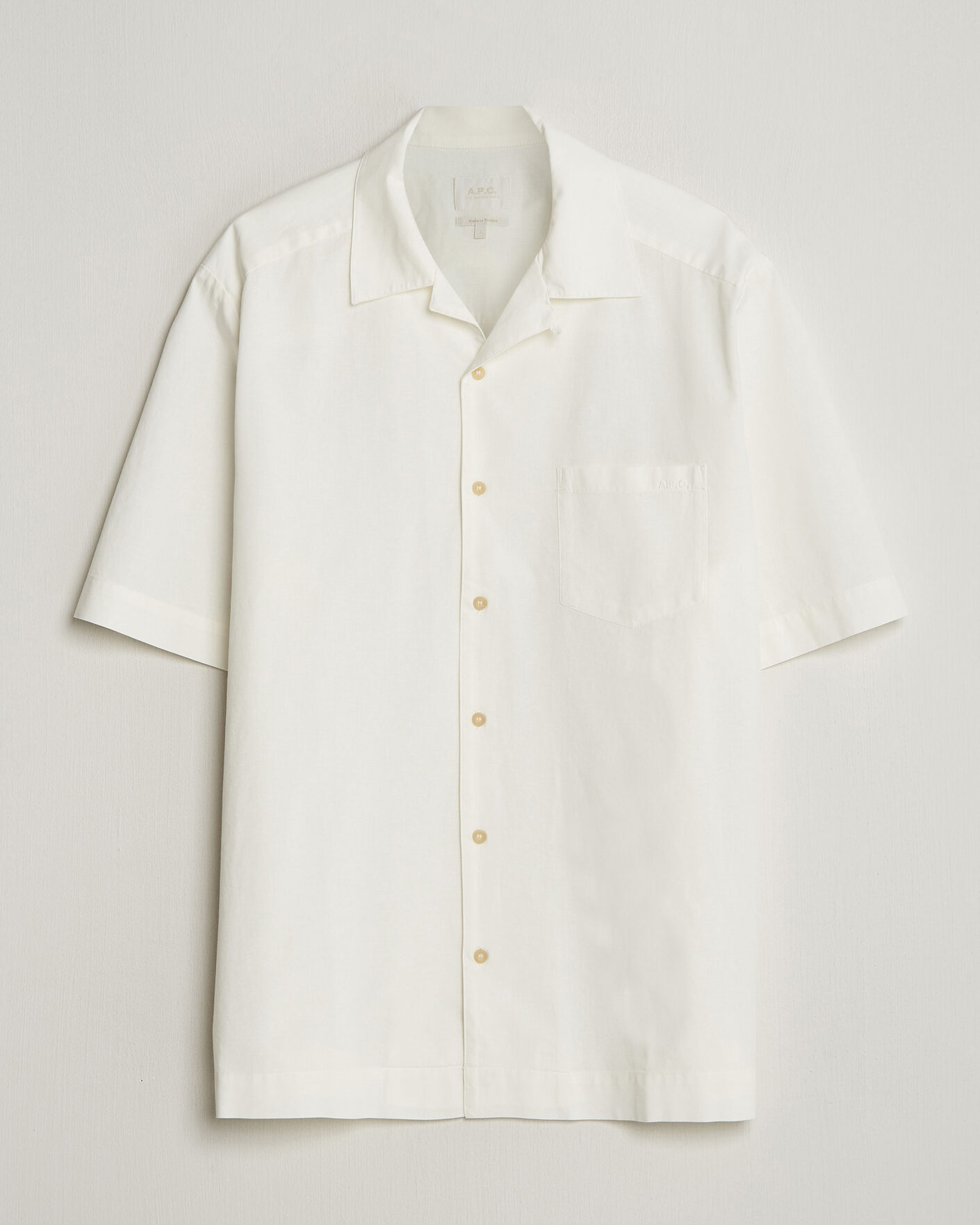 Herr | Skjortor | A.P.C. | Jude Cotton/Linen Short Sleeve Shirt White